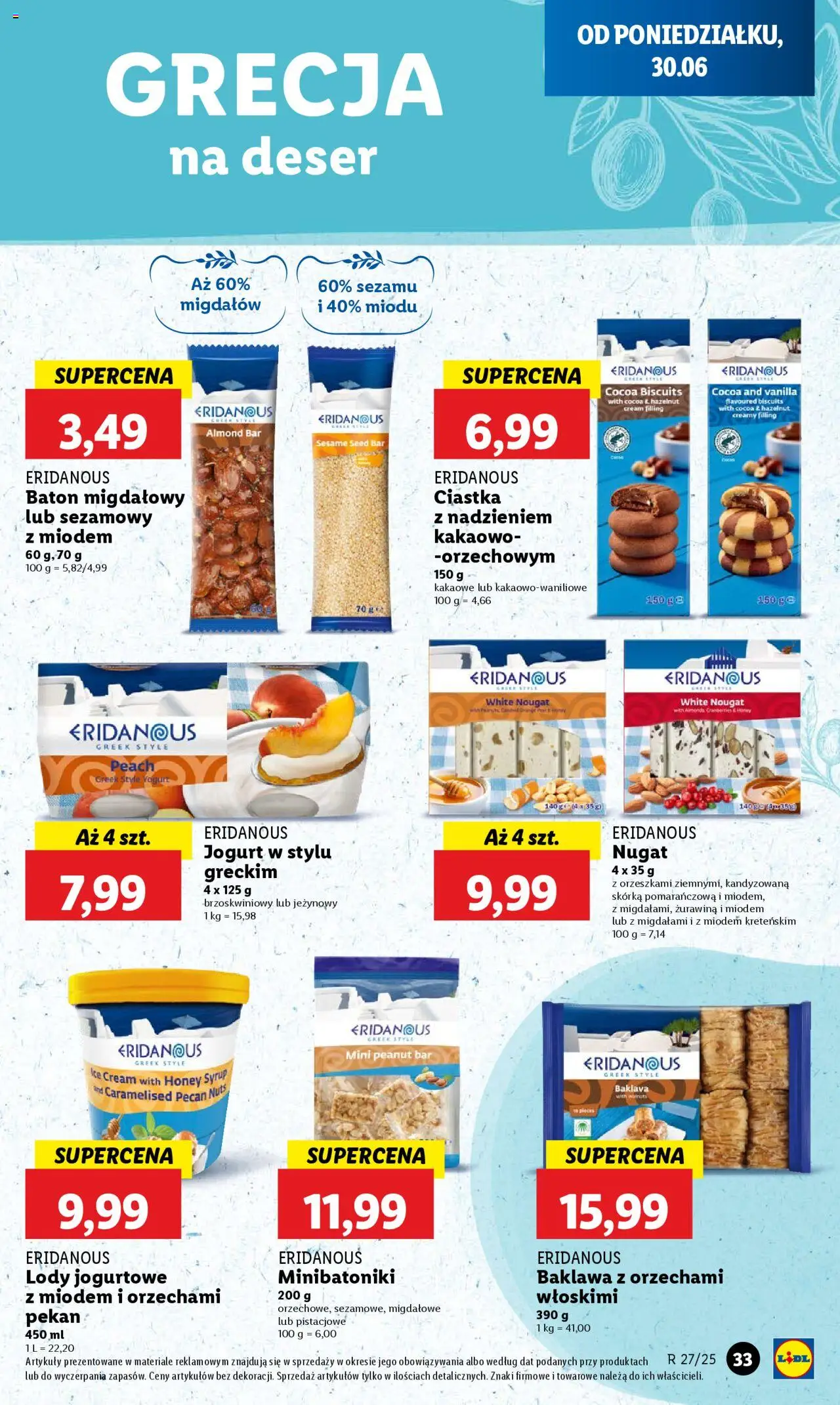 Lidl Gazetka od 30.06.2025 | Strona: 39 | Produkty: Baklava, Żurawina, Jogurt, Lody jogurtowe