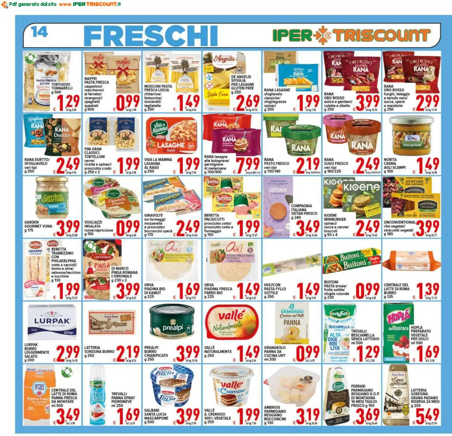 Volantino Ipertriscount del 27.03.2026 | Pagina: 14 | Prodotti: Crema, Formaggio, Grana Padano, Farro