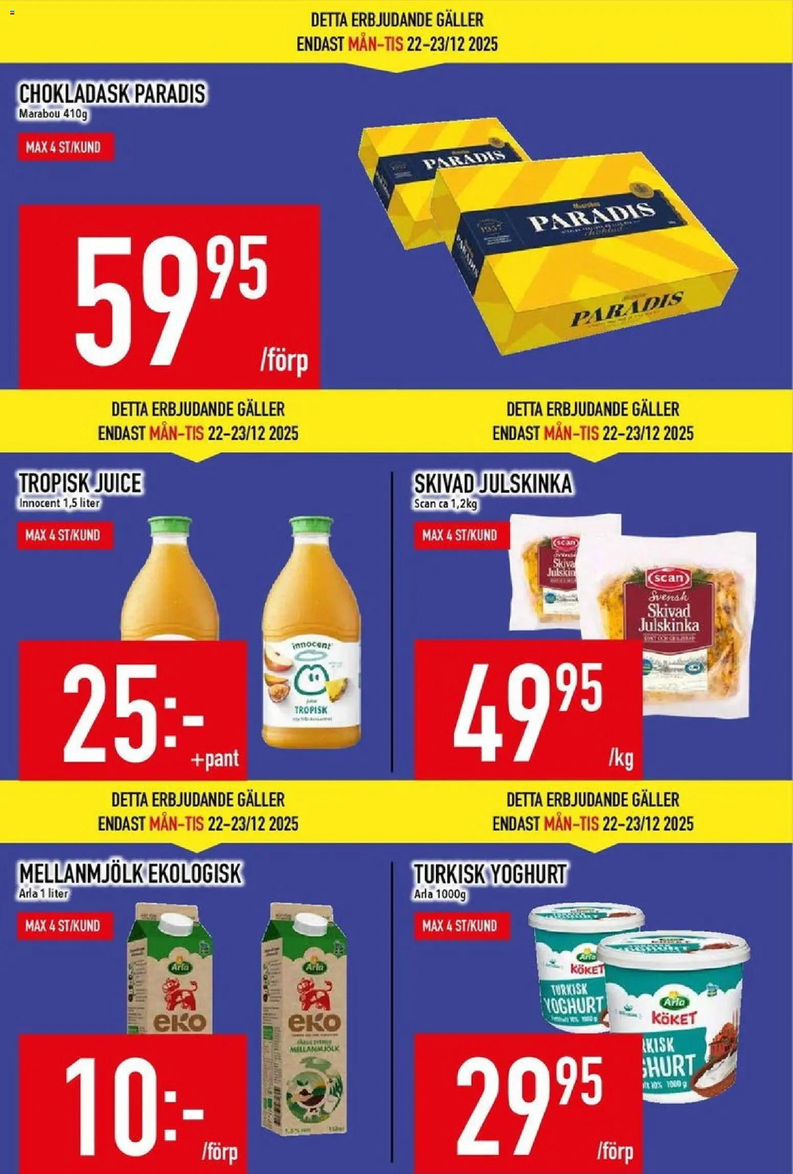 Matdax reklamblad aktuell från 22.12.2025 | Sida: 5 | Produkter: Galler, Yoghurt, Juice