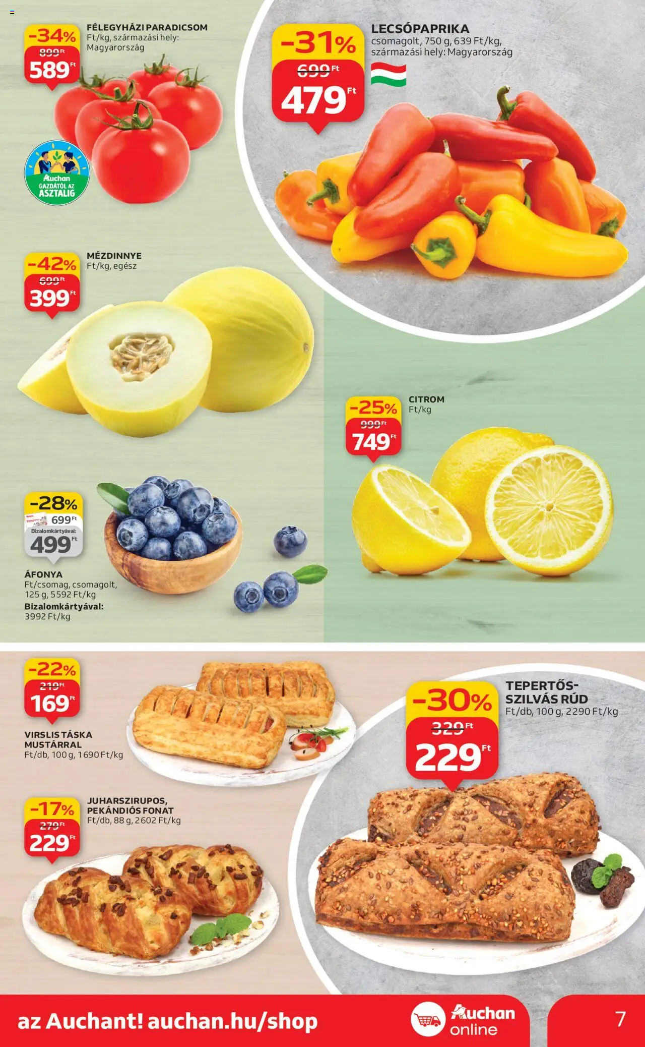 Auchan akciós ujság - amely érvényes a következő dátumtól: 11.09.2025 | Oldal: 7 | Termékek: Lecsópaprika, Táska, Paradicsom, Citrom