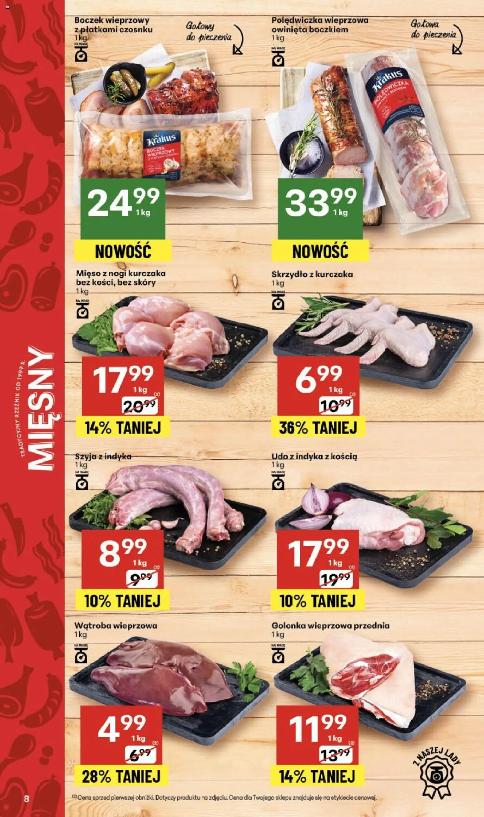 Delikatesy Centrum Gazetka od 13.11.2025 | Strona: 8 | Produkty: Mięso, Polędwiczka wieprzowa, Golonka wieprzowa, Boczek