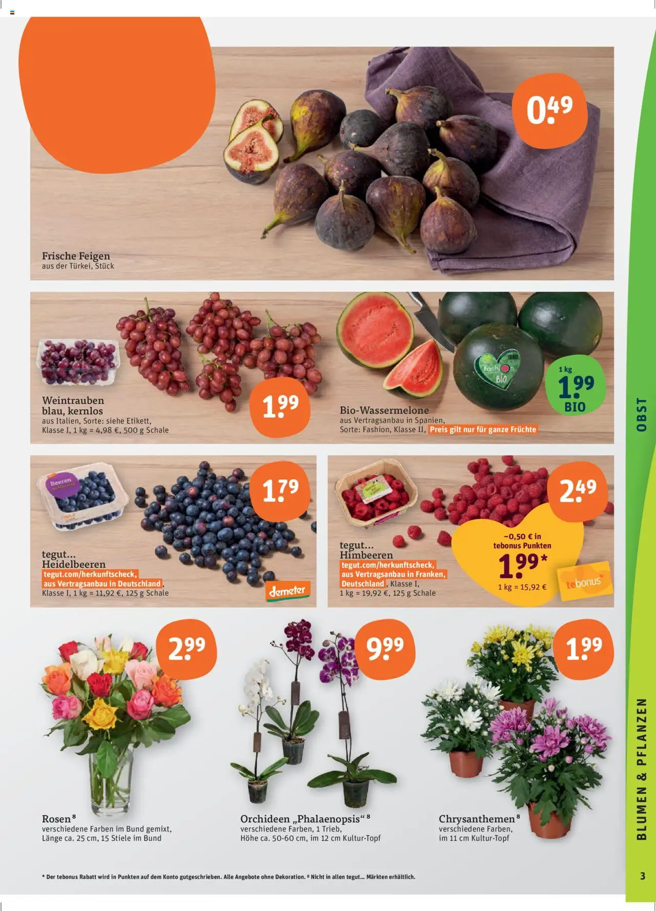 Tegut Prospekt - gültig ab dem 21.08.2025 | Seite: 5 | Produkte: Himbeeren, Blumen, Obst, Weintrauben