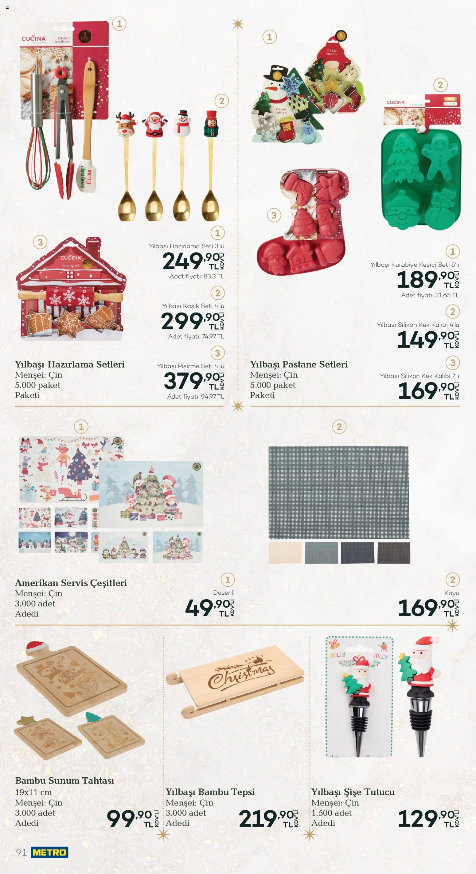 Metro - Yılbaşı Sofra Kataloğu - 01.12.2025 tarihinden itibaren geçerlidir | Sayfa: 91 | Ürünler: Cin, Kurabiye, Tepsi, Kesici