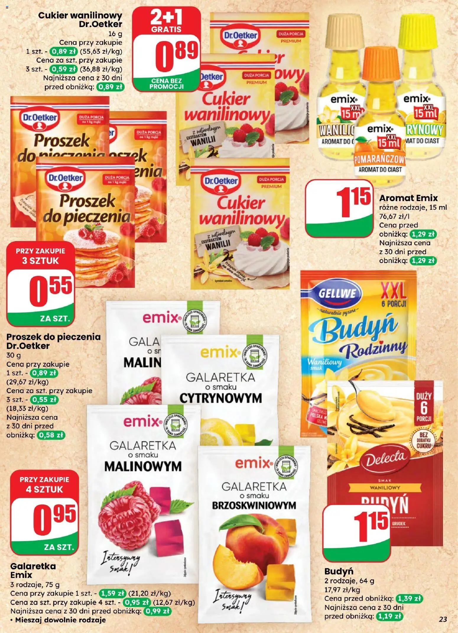 Dino gazetka od 25.03.2026 | Strona: 23 | Produkty: Galaretka, Cukier wanilinowy, Cukier