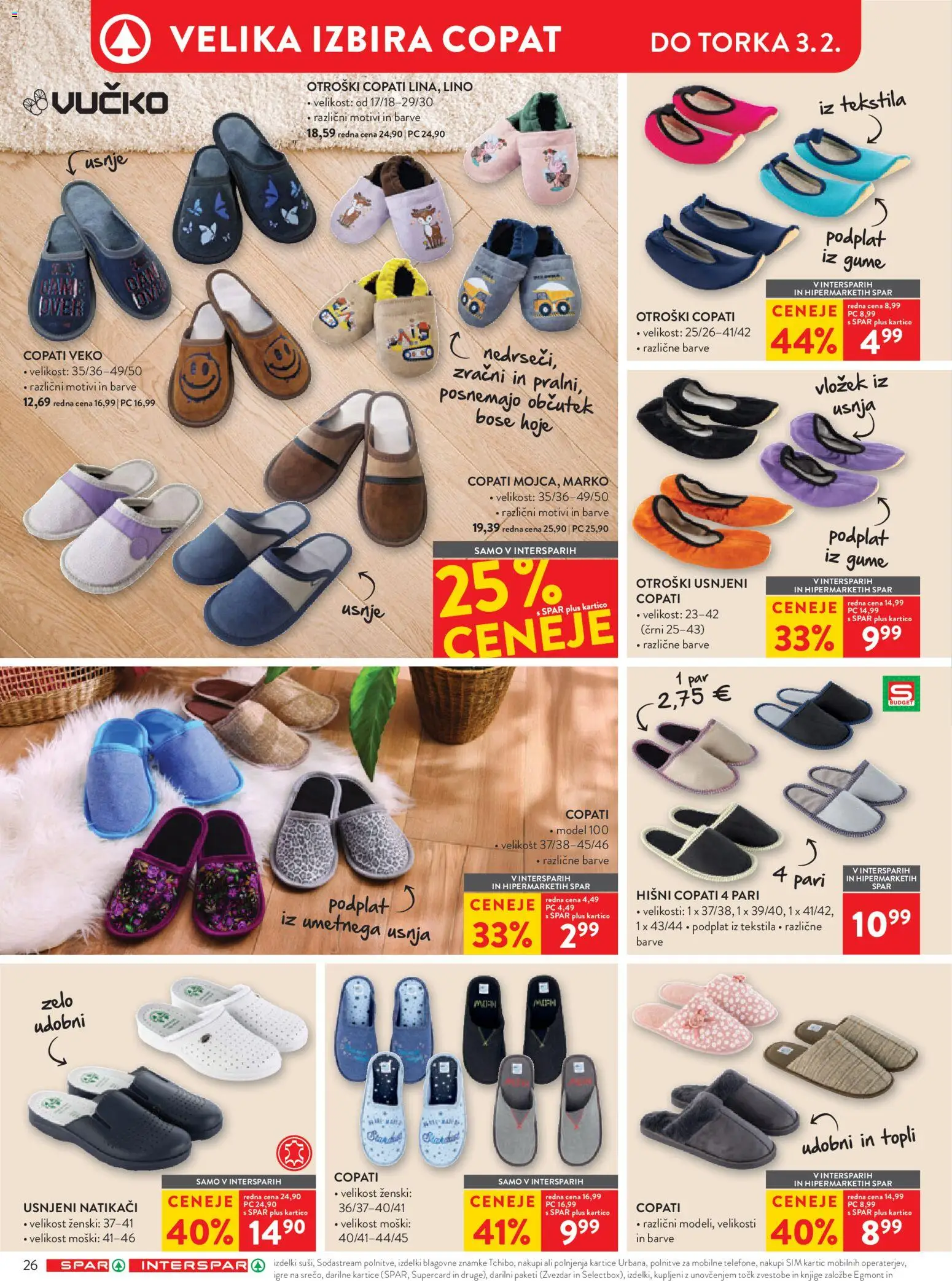 Novi Spar katalog ponudbe – veljaven od 21.01.2026 | Stran: 32 | Izdelki: Natikaci, Copati