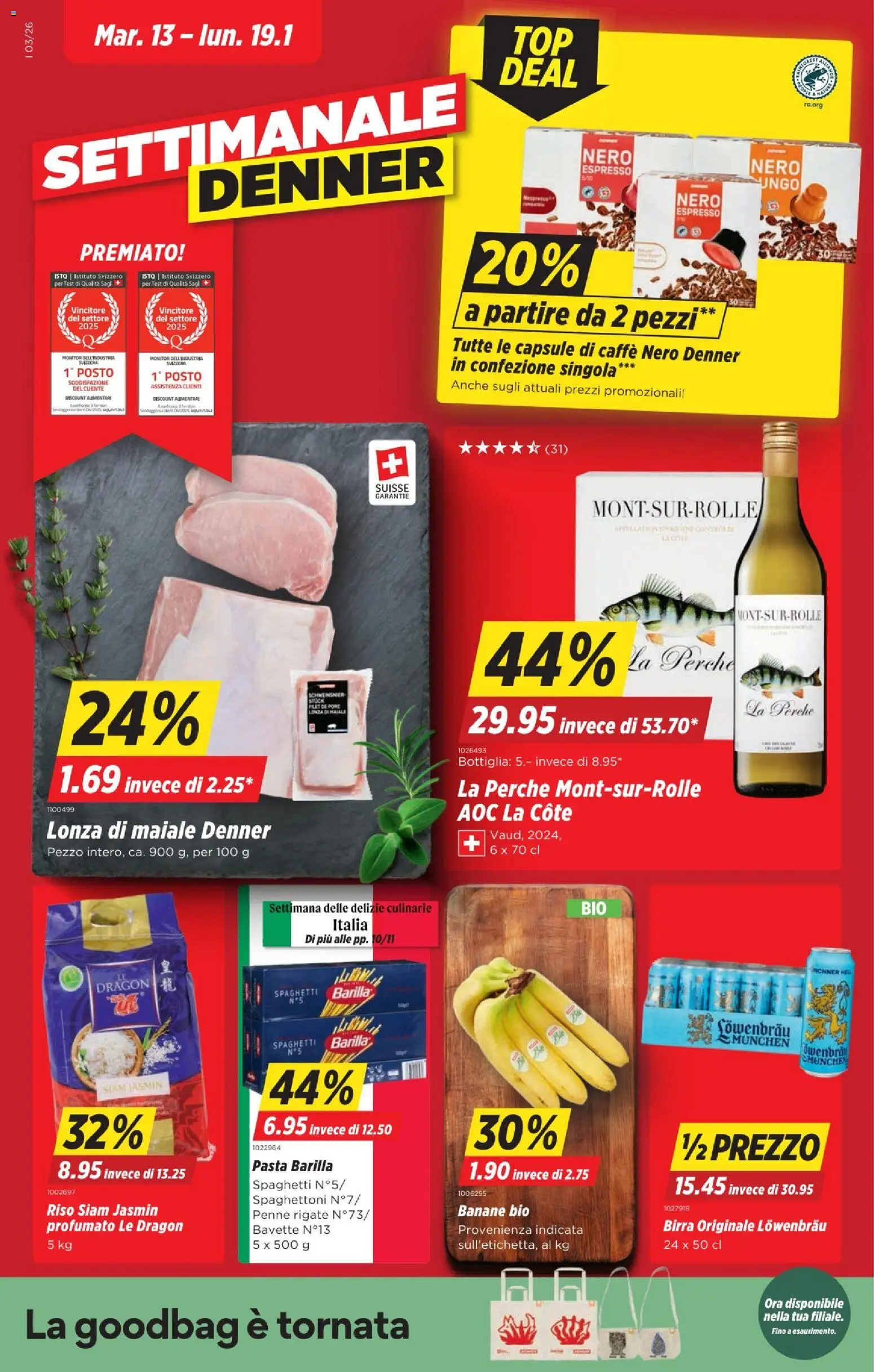 Denner Aktionen IT – gültig ab 13.01.2026 | Seite: 1 | Produkte: Barilla, Pasta, Monitor