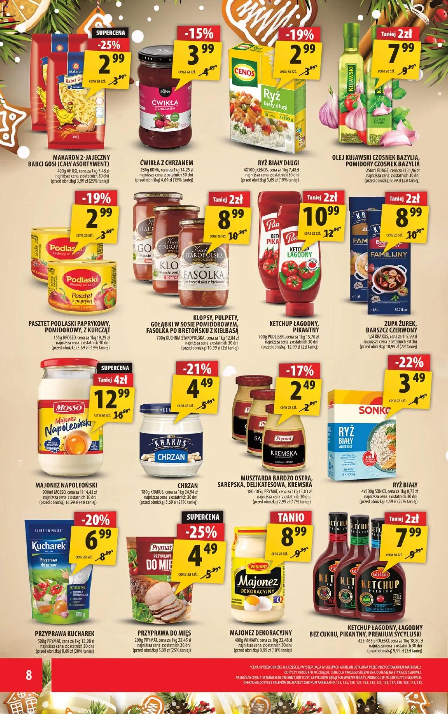 Arhelan Gazetka od 05.12.2025 | Strona: 8 | Produkty: Ketchup, Papryka, Chrzan, Ryż