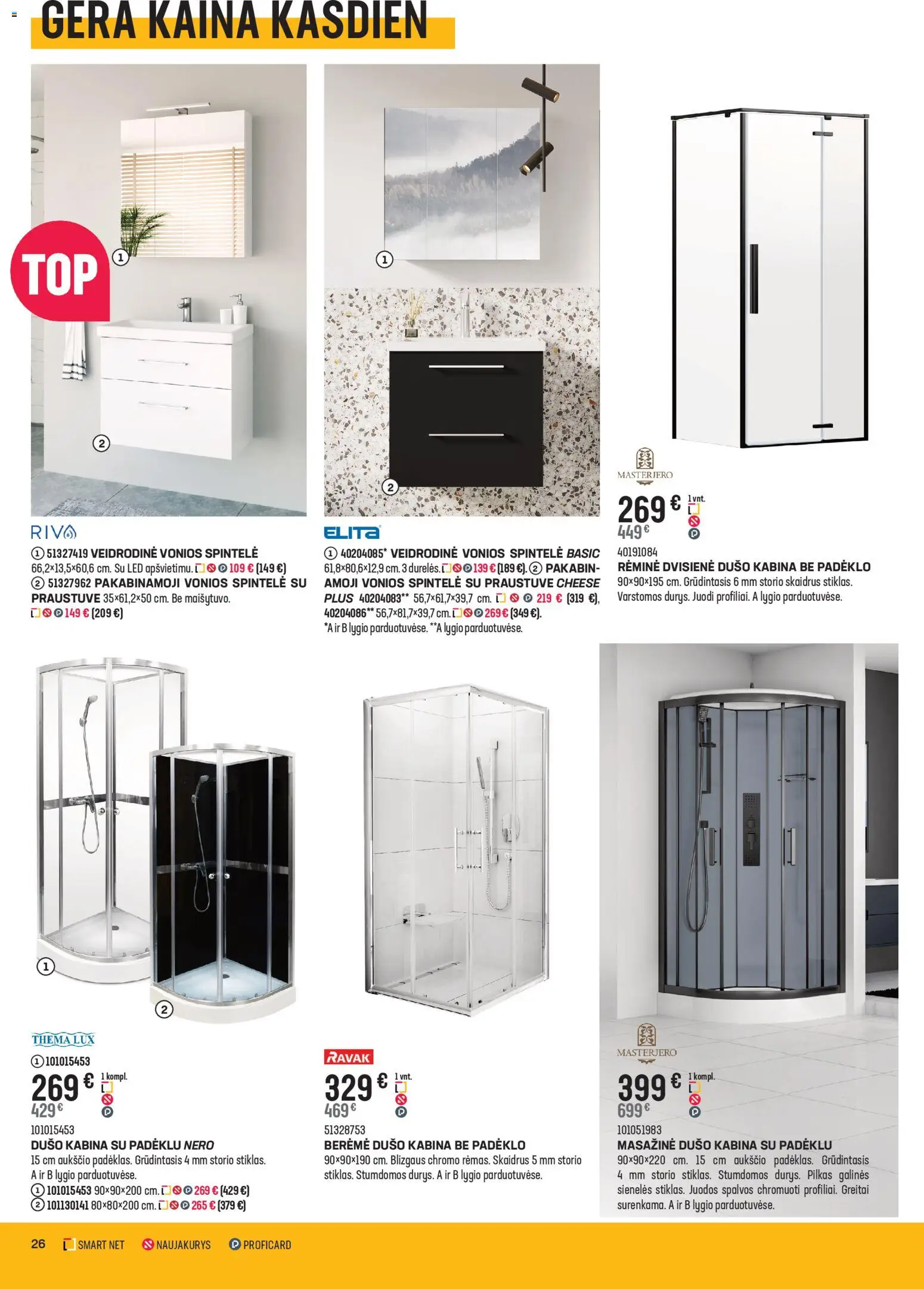 Senukai akcijos nuo 04.02.2026 | Puslapis: 26 | Prekių: Dušo kabina, Spintelė