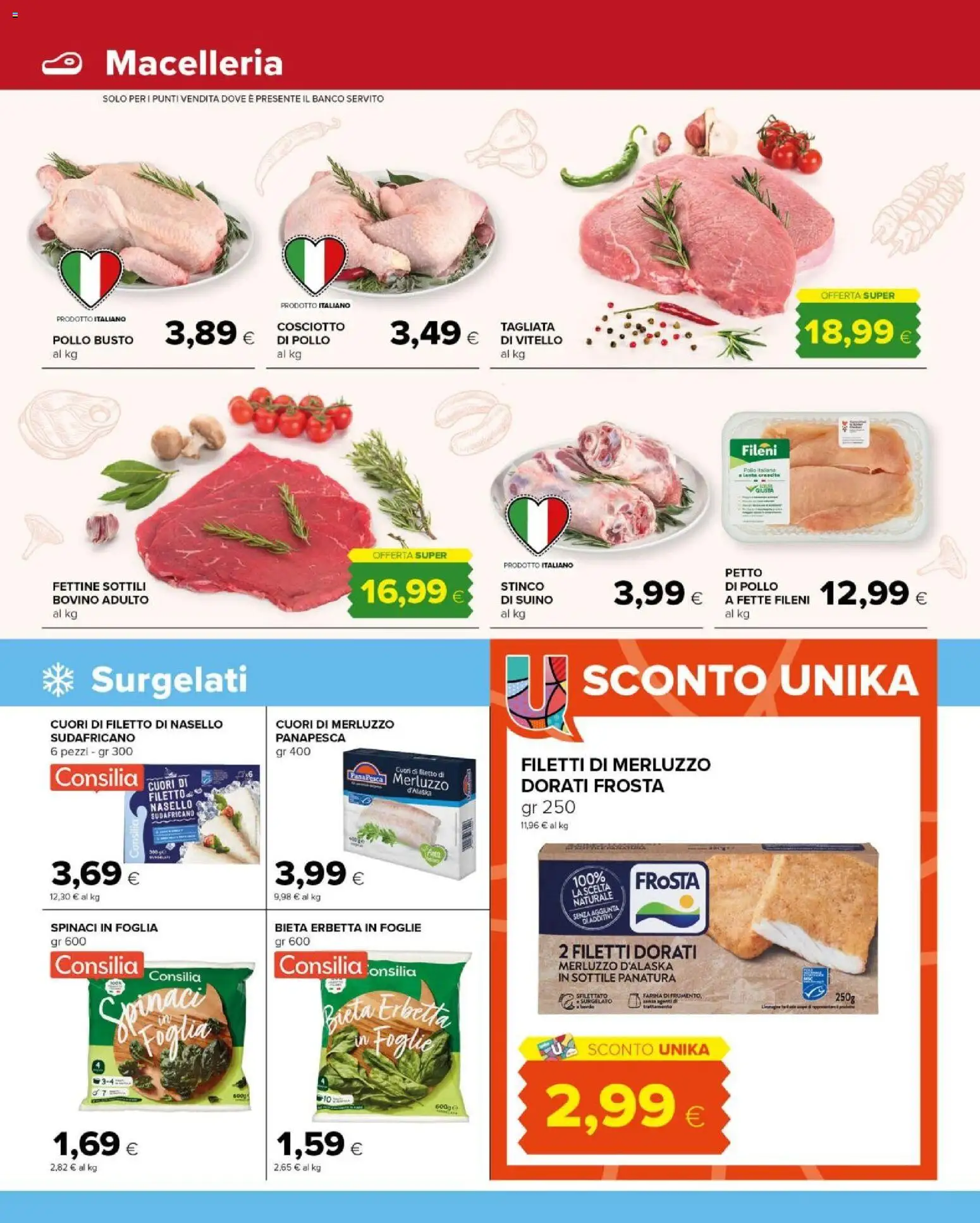 Volantino Tigre del 07.04.2026 | Pagina: 4 | Prodotti: Merluzzo, Suino, Spinaci, Nasello