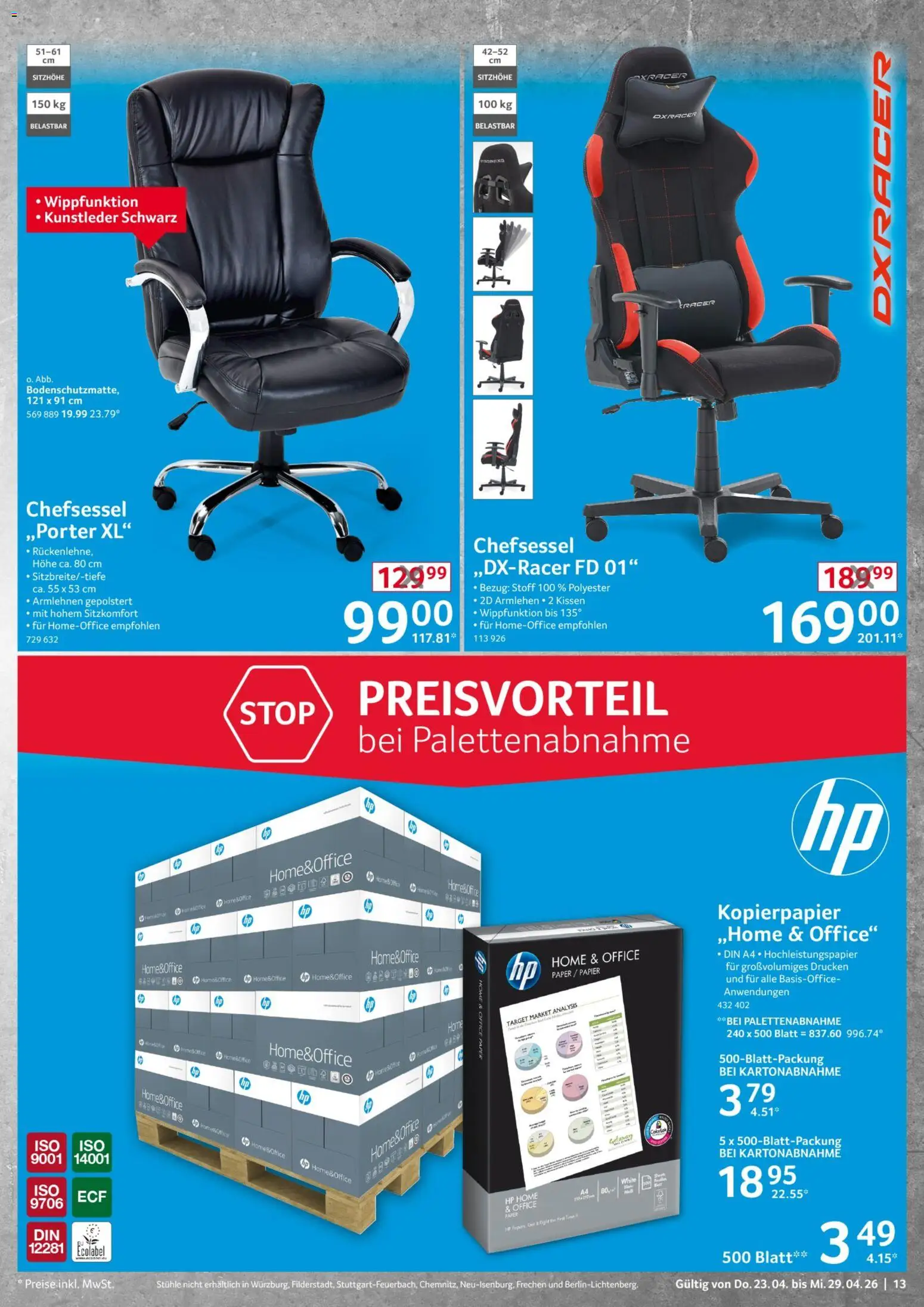 Selgros Non Food – gültig ab 23.04.2026 | Seite: 13 | Produkte: HP, Kissen, Chefsessel