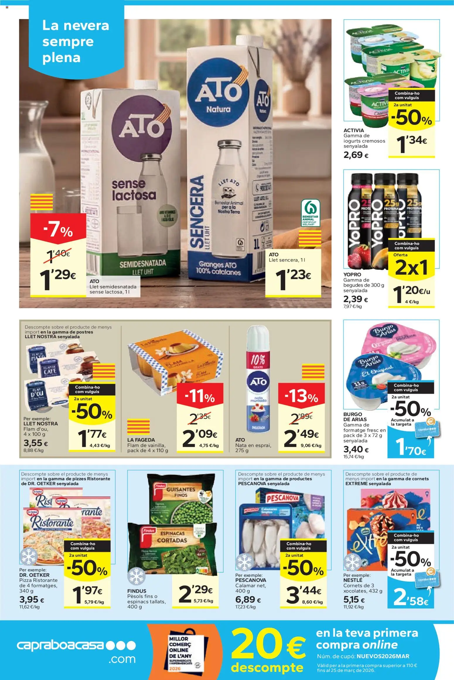 Caprabo folleto │ válido desde el 12.03.2026 | Página: 8 | Productos: Café, Pizza, Πορσελάνη, Nevera