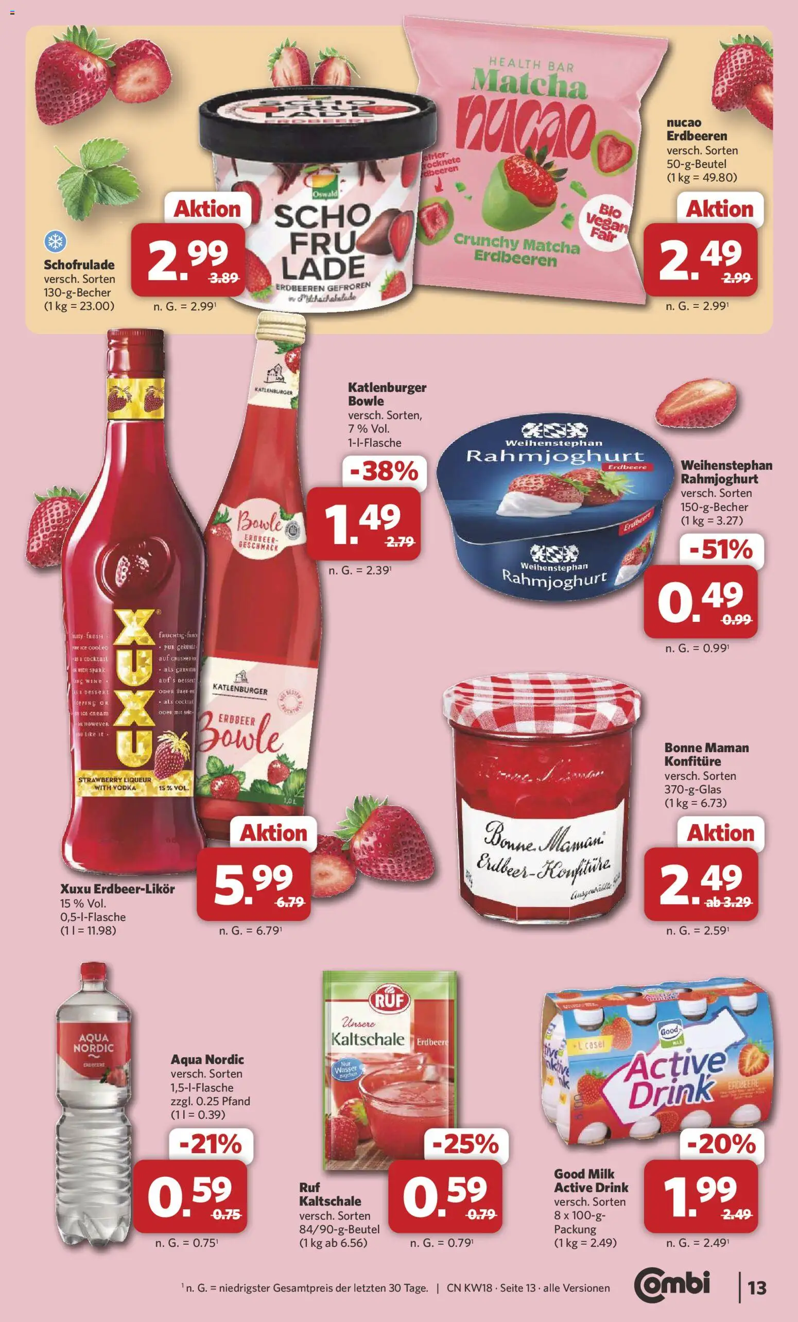 Combi Prospekt 	 – gültig ab 27.04.2026 | Seite: 13 | Produkte: Wasser, Vodka, Erdbeeren, Bonne maman