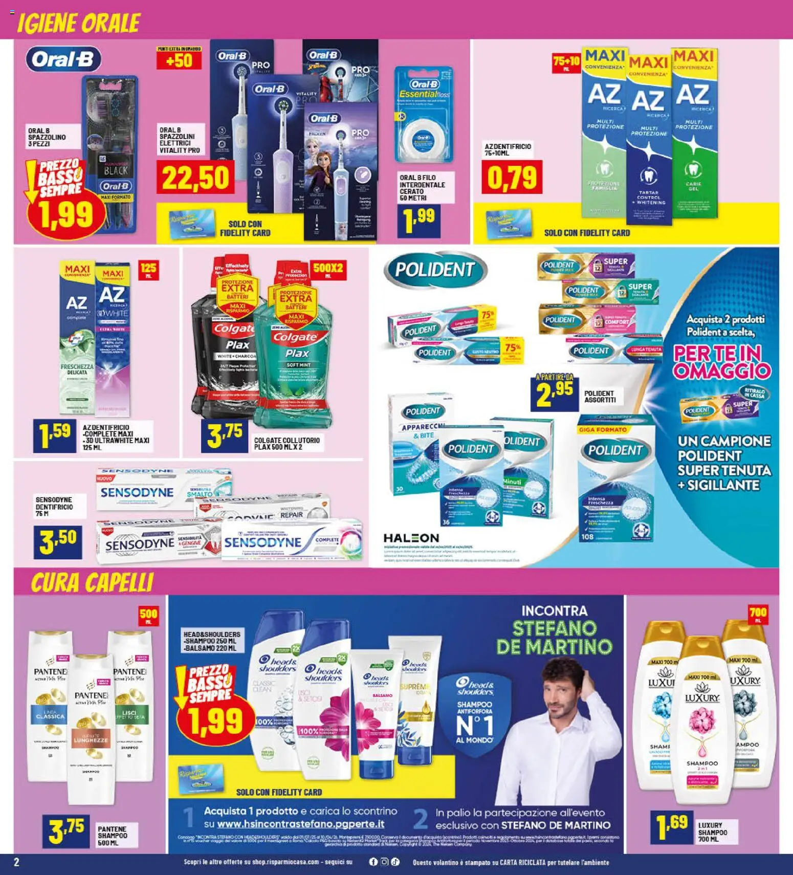 Volantino RisparmioCasa del 23.10.2025 | Pagina: 2 | Prodotti: Balsamo, Dentifricio, Spazzolino, Tè