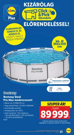 Lidl akciós ujság - amely érvényes a következő dátumtól: 12.06.2025 | Oldal: 33 | Termékek: Pick, Létra, Óra
