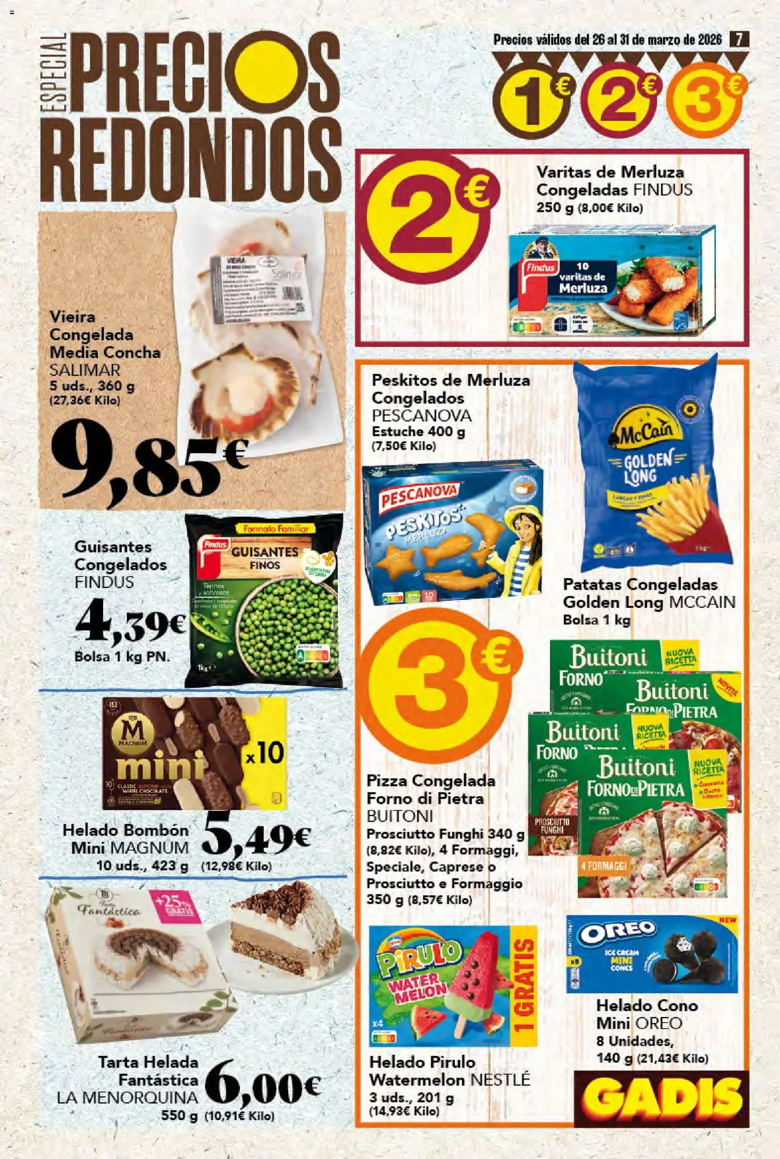 Gadis folleto │ válido desde el 26.03.2026 | Página: 7 | Productos: Φορτιστής, Helado bombón, Pizza, Helado