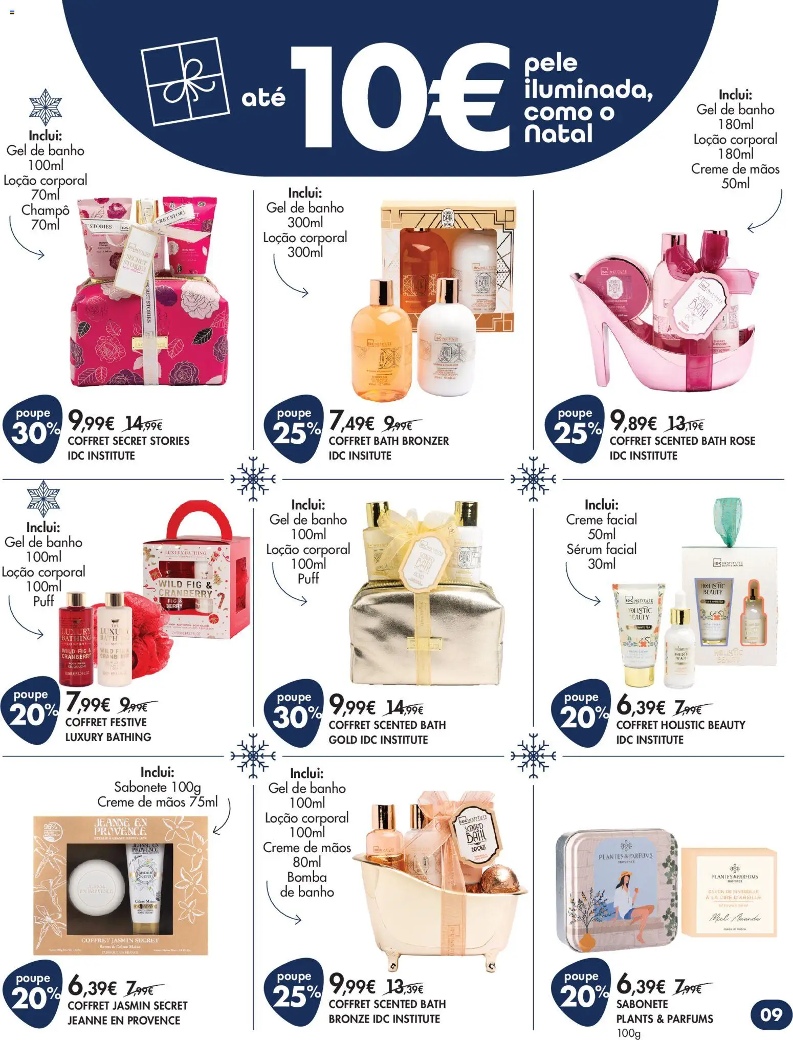 Pingo Doce Bem Estar Natal Lojas │ válido de 18.11.2025 | Página: 9 | Produtos: Puff, Gel de banho, Bronzer, Creme