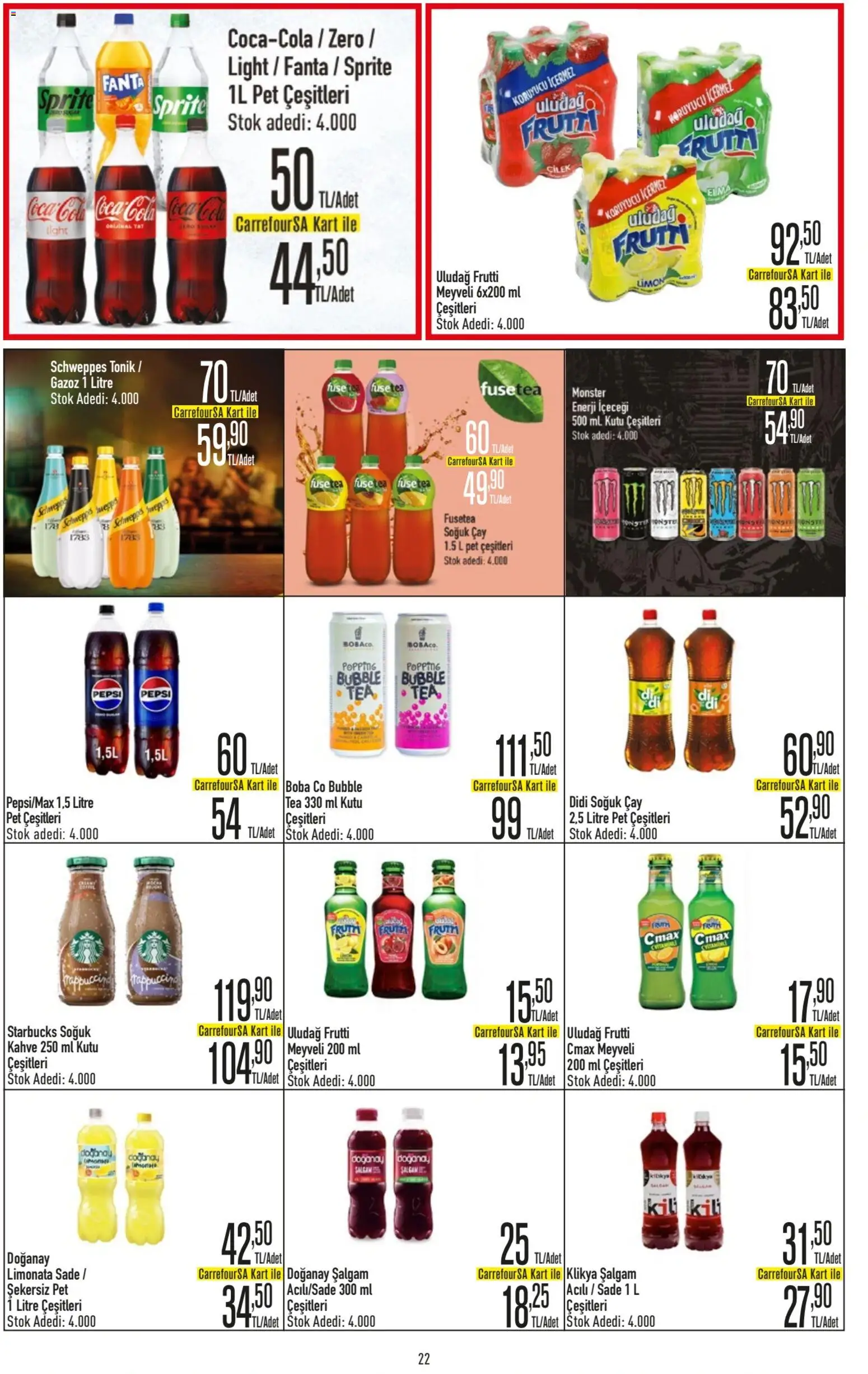 CarrefourSA Katalog - 06.11.2025 tarihinden itibaren geçerlidir | Sayfa: 22 | Ürünler: Kutu, Çay, Soğuk çay, Fanta
