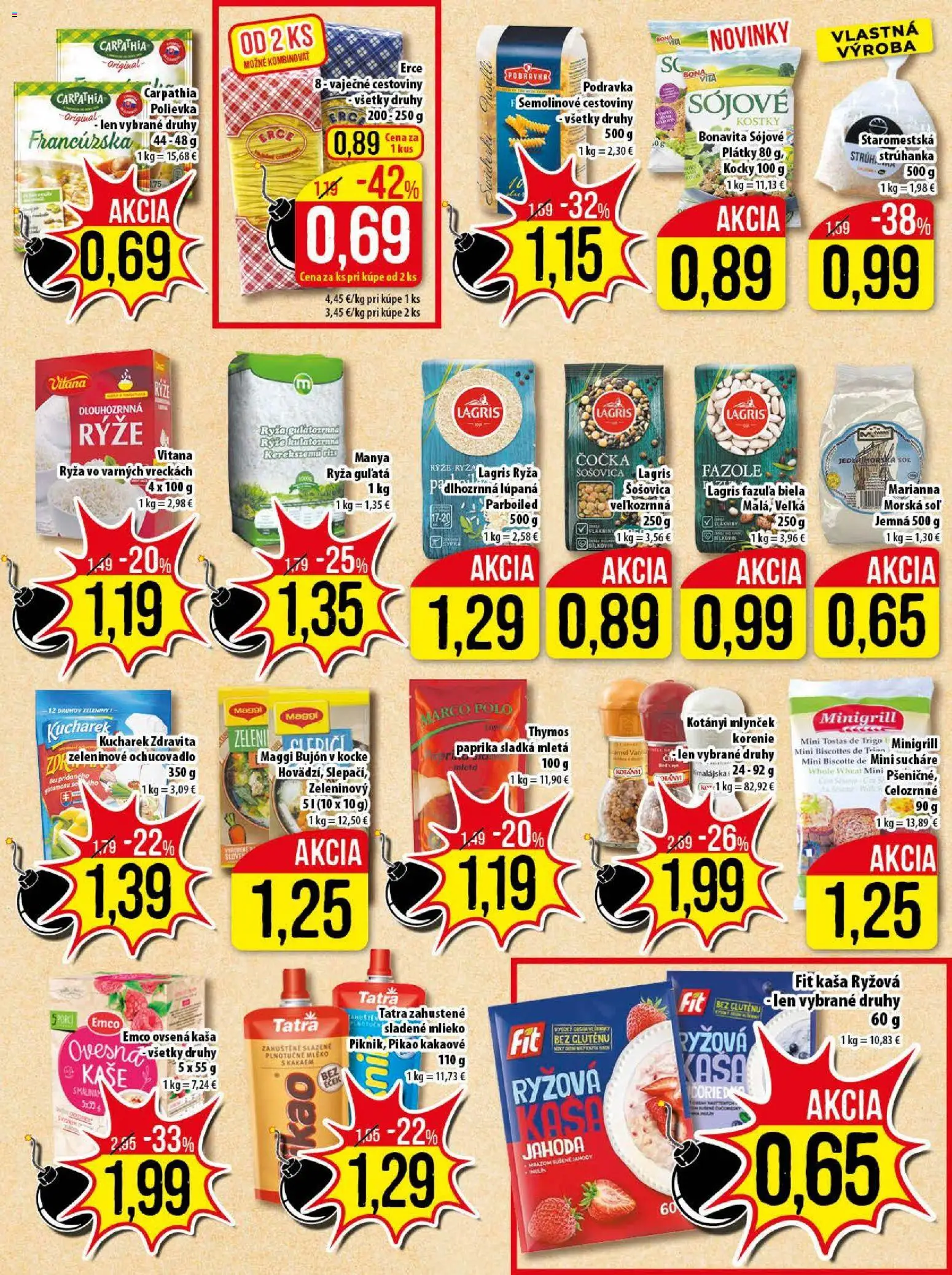 Nové Klas akcie – leták je platný od 10.11.2025 | Strana: 16 | Produkty: Bujón, Ryža, Cestoviny, Mlynček