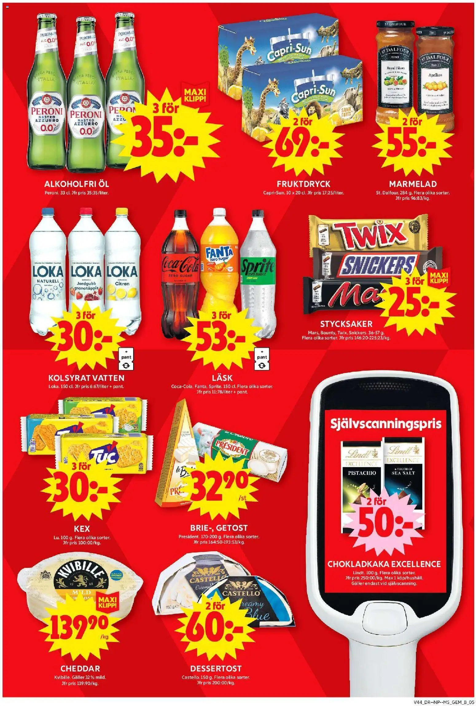 ICA Maxi reklamblad aktuell från 27.10.2025 | Sida: 5 | Produkter: Salt, Chokladkaka, Galler, Fanta