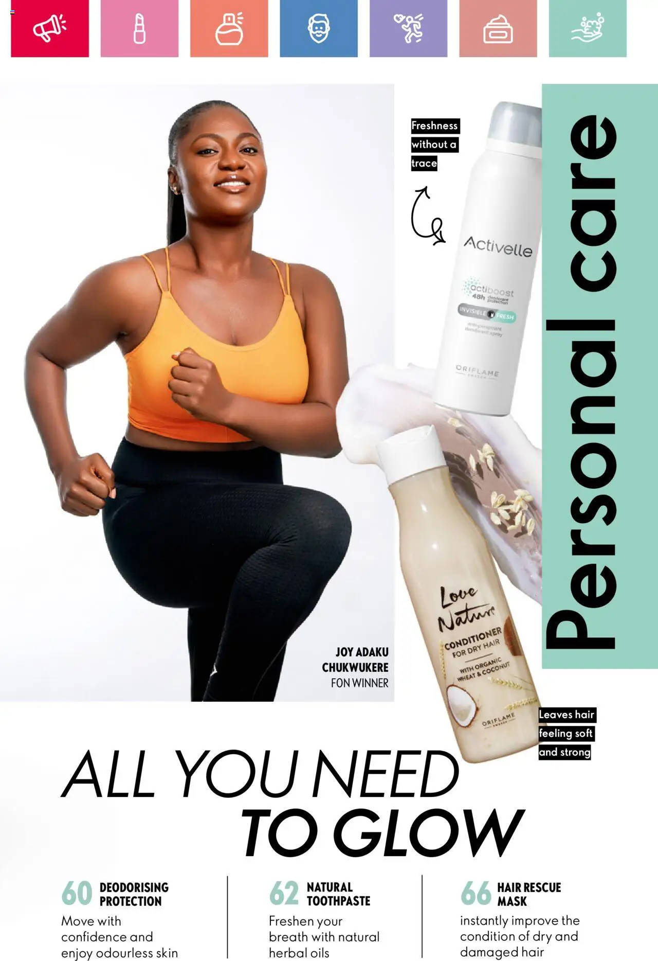 Oriflame -Catalogue valid from 01.04.2025 | Page: 59 | Products: Conditioner, Deodorant, Odstranjivač mrlja, Mask