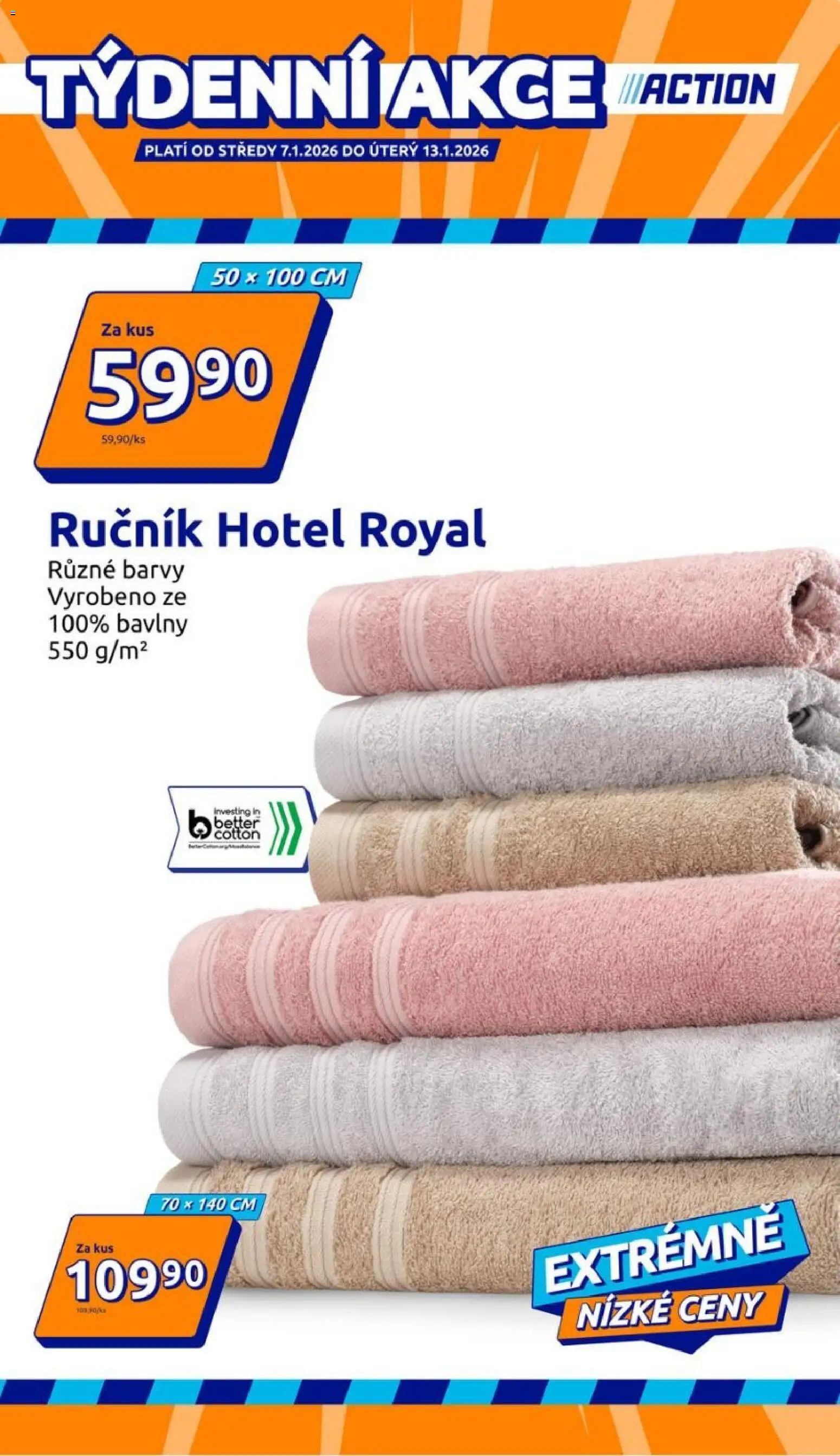 Action leták od 07.01.2026 | Strana: 1 | Produkty: Ručník, Barvy