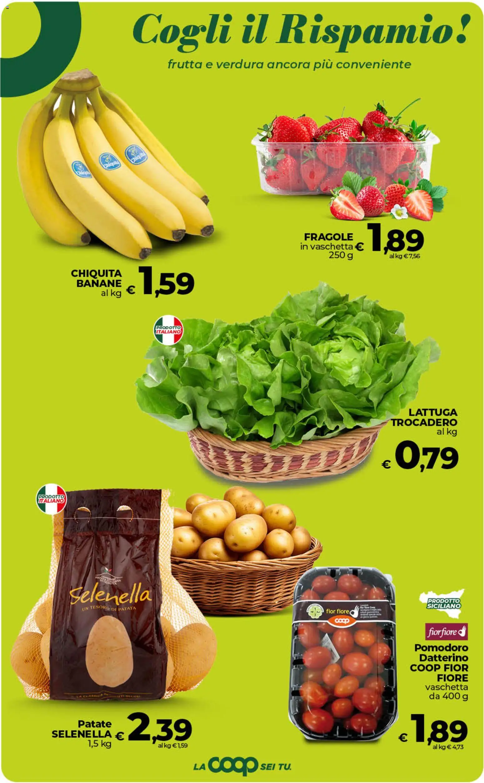 Volantino COOP del 13.02.2026 | Pagina: 23 | Prodotti: Banane, Fragole, Pomodoro, Lattuga