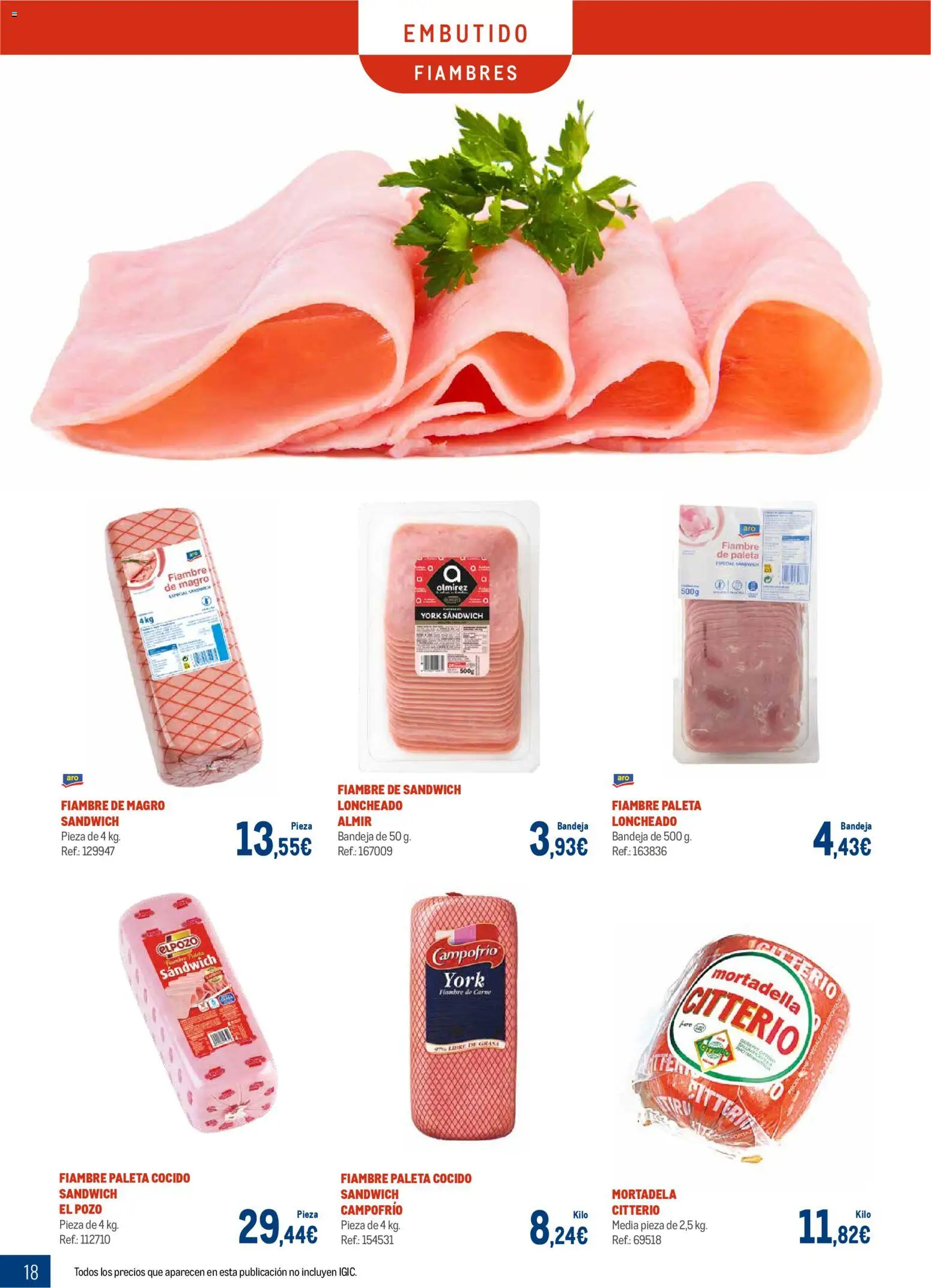 Makro - Charcuteria Canarias │ válido desde el 01.12.2025 | Página: 18 | Productos: Mortadela, Bandeja, Loncheado