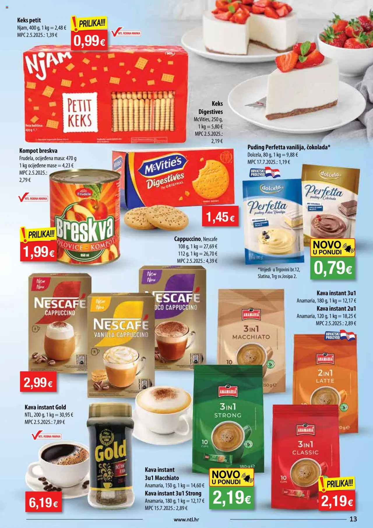 NTL katalog | vrijedi od 06.08.2025 | Stranica: 13 | Proizvodi: Kava instant, Puding, Keks, Cappuccino