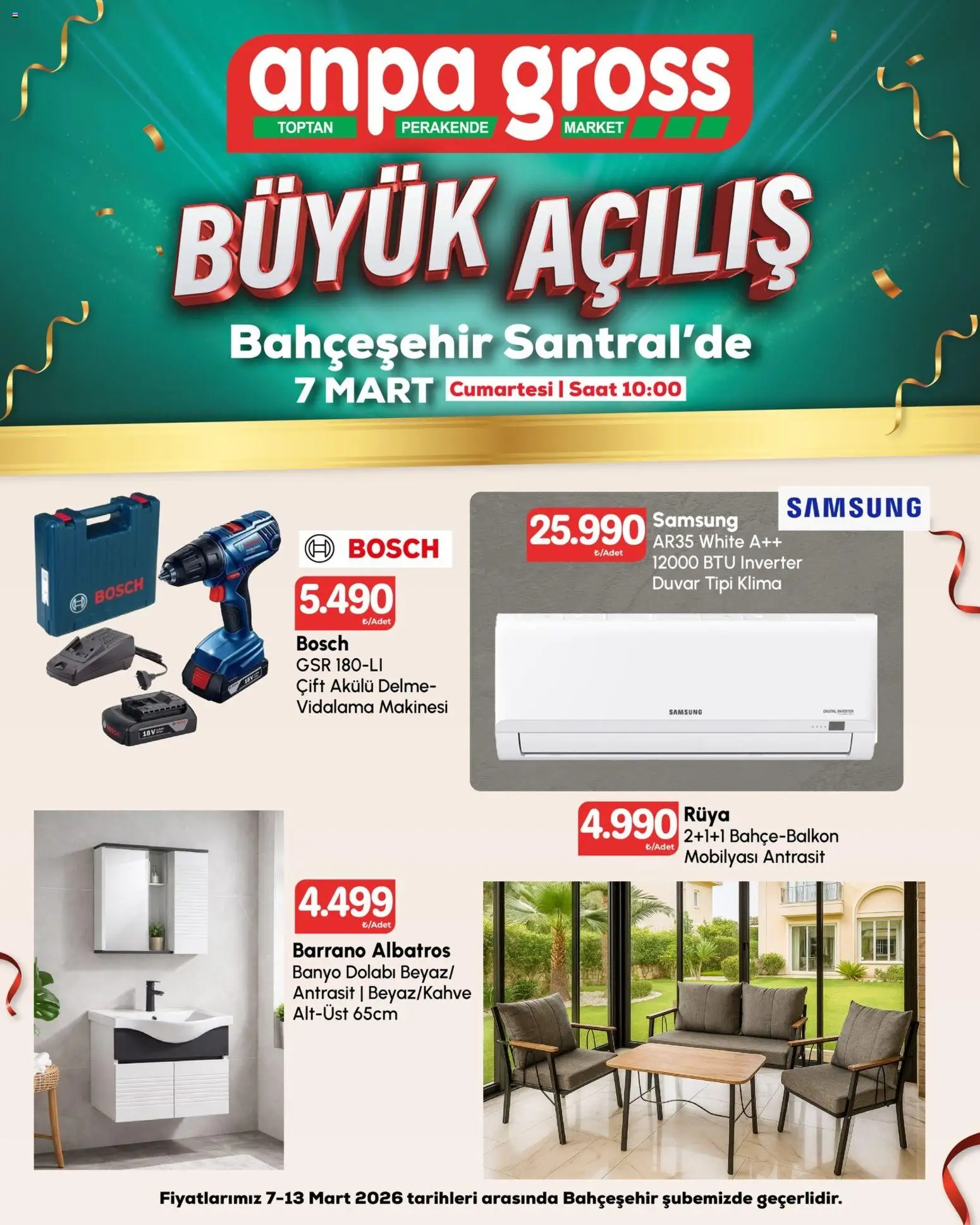 Anpa Gross - Katalog Büyük açılış 6 - 07.03.2026 tarihinden itibaren geçerlidir | Sayfa: 1 | Ürünler: Banyo, Saat, Klima