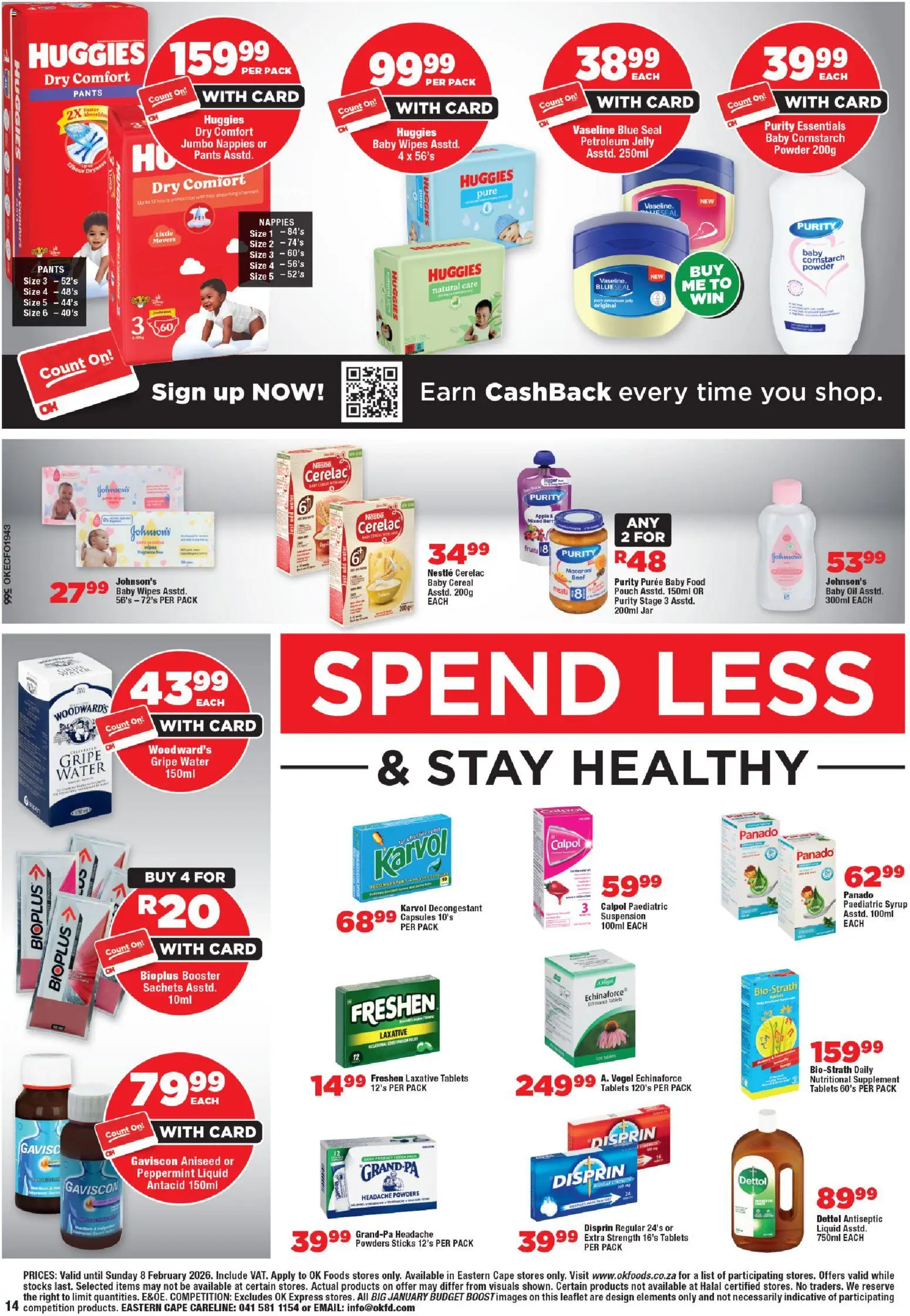 New OK Foods catalogue – valid from 21.01.2026 | Page: 14 | Products: Pants, Tablet, Water, Nappies