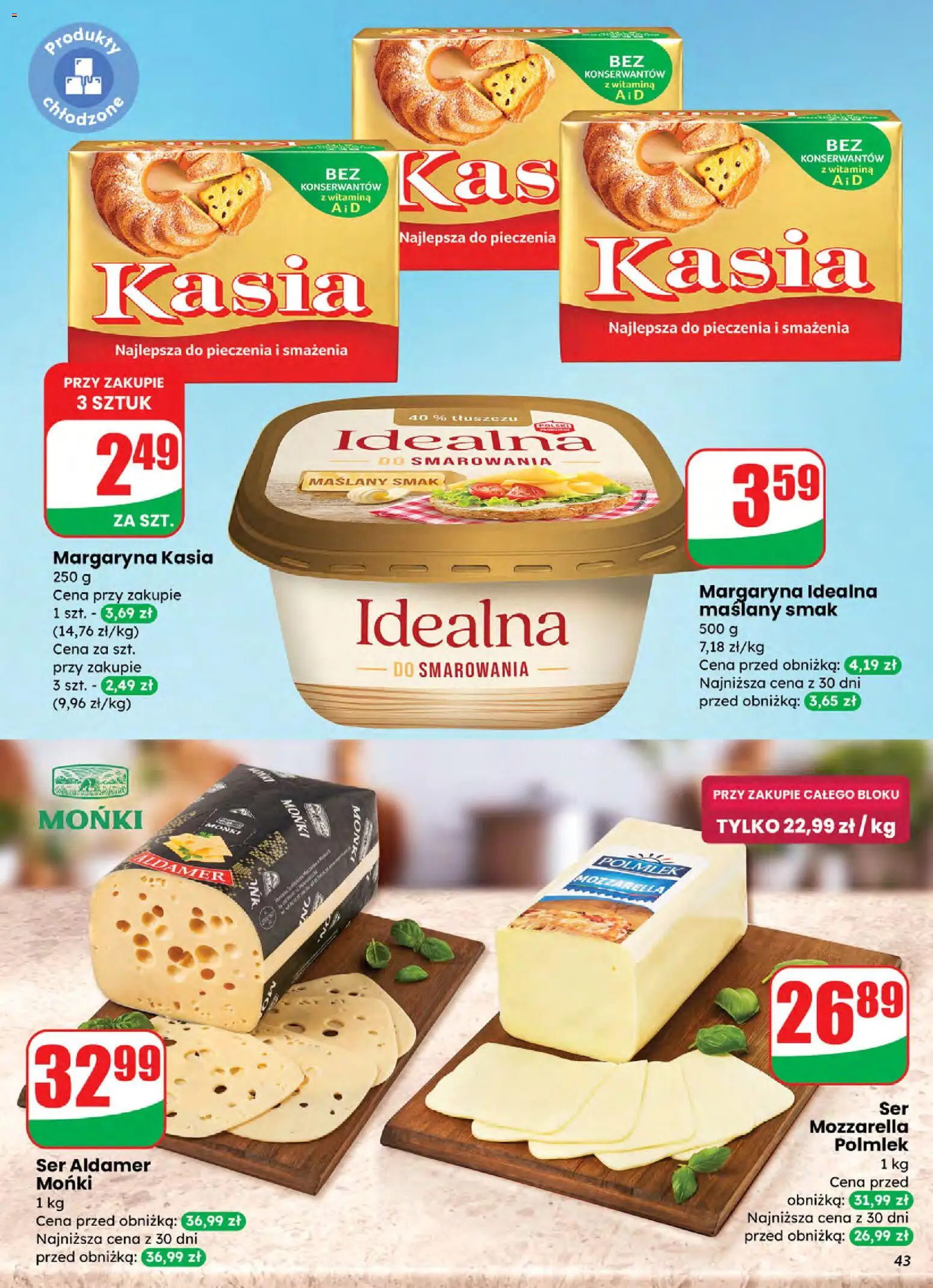 Dino Gazetka od 05.11.2025 | Strona: 43 | Produkty: Margaryna kasia, Margaryna, Ser, Mozzarella