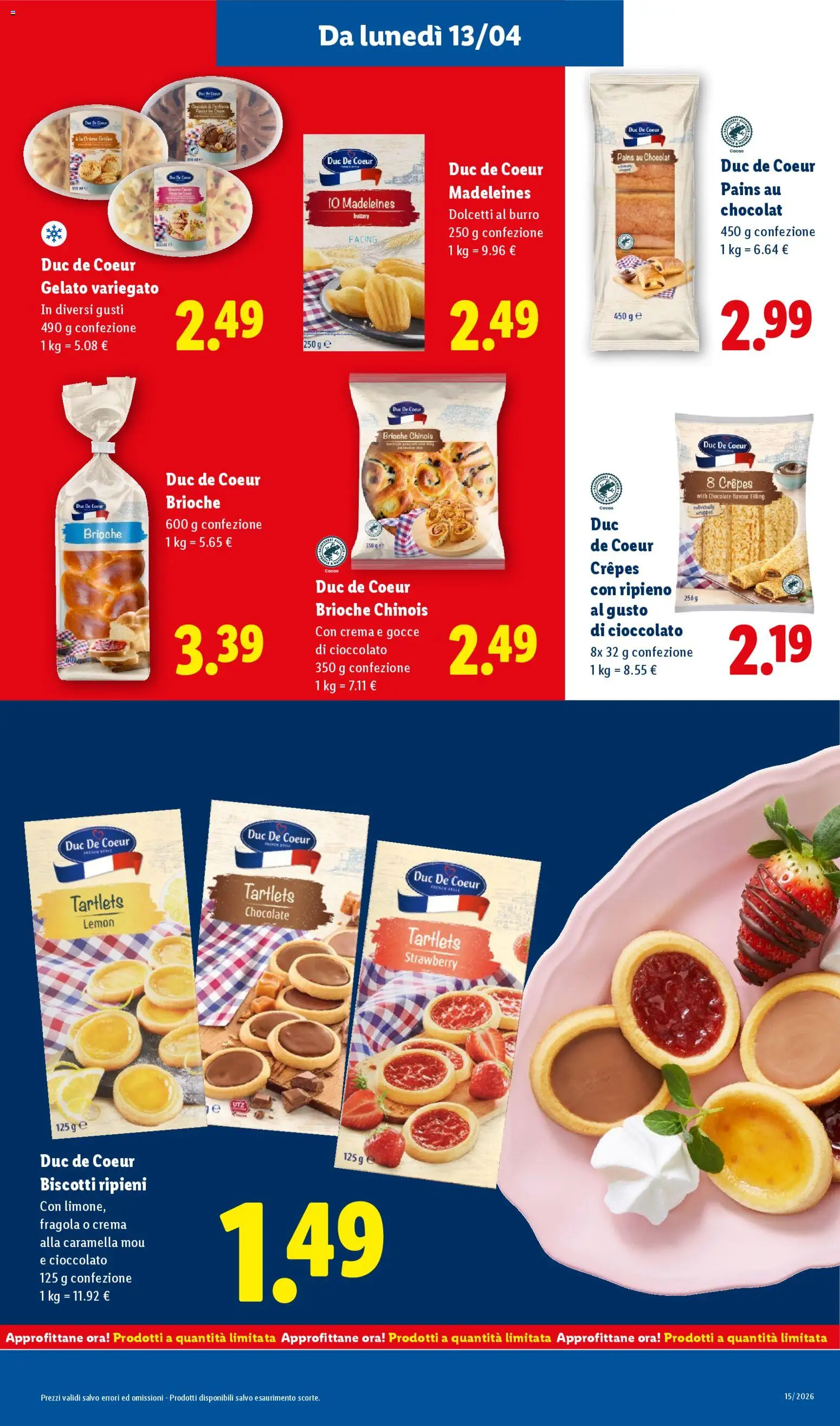 Volantino Lidl del 09.04.2026 | Pagina: 45 | Prodotti: Crema, Biscotti, Gelato, Burro
