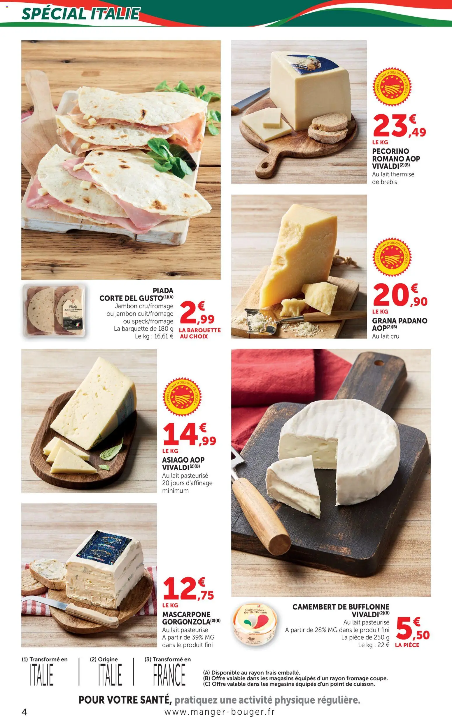 {H1} | Page: 4 | Produits: Lait, Jambon, Mascarpone, Camembert