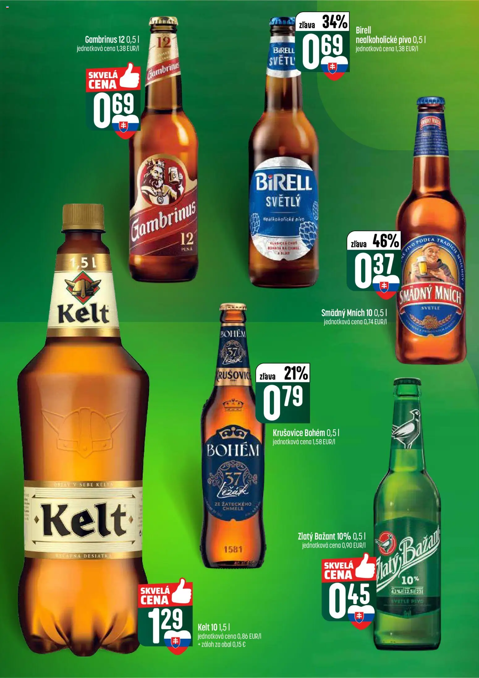 Nové COOP Jednota akcie – leták je platný od 05.03.2026 | Strana: 52 | Produkty: Pivo, Kelt, Smädný Mních, Nealkoholické pivo