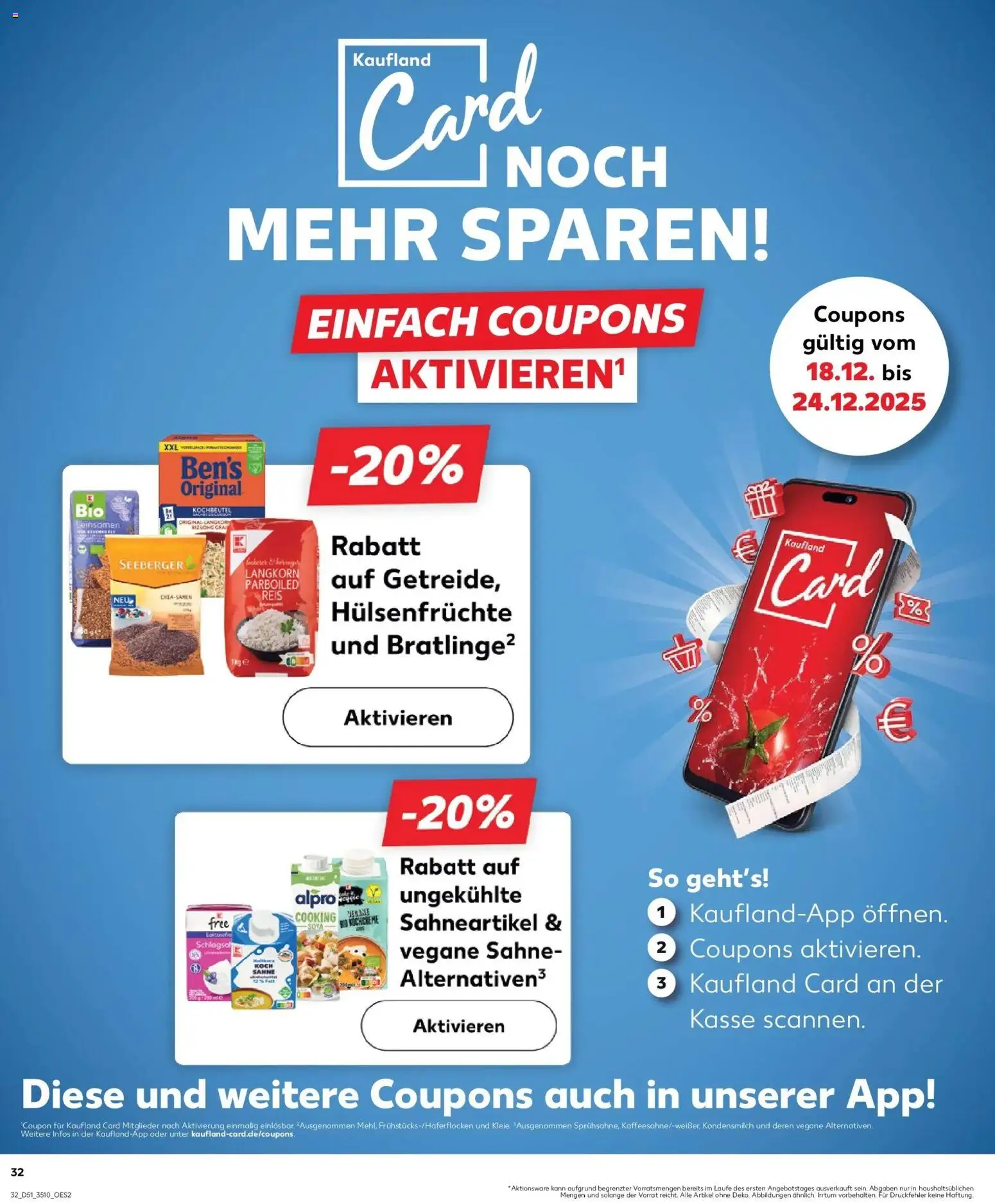 Kaufland prospekt Zwönitz	 – gültig ab 22.12.2025 | Seite: 32 | Produkte: Schlagsahne, Alpro, Reis, Sahne