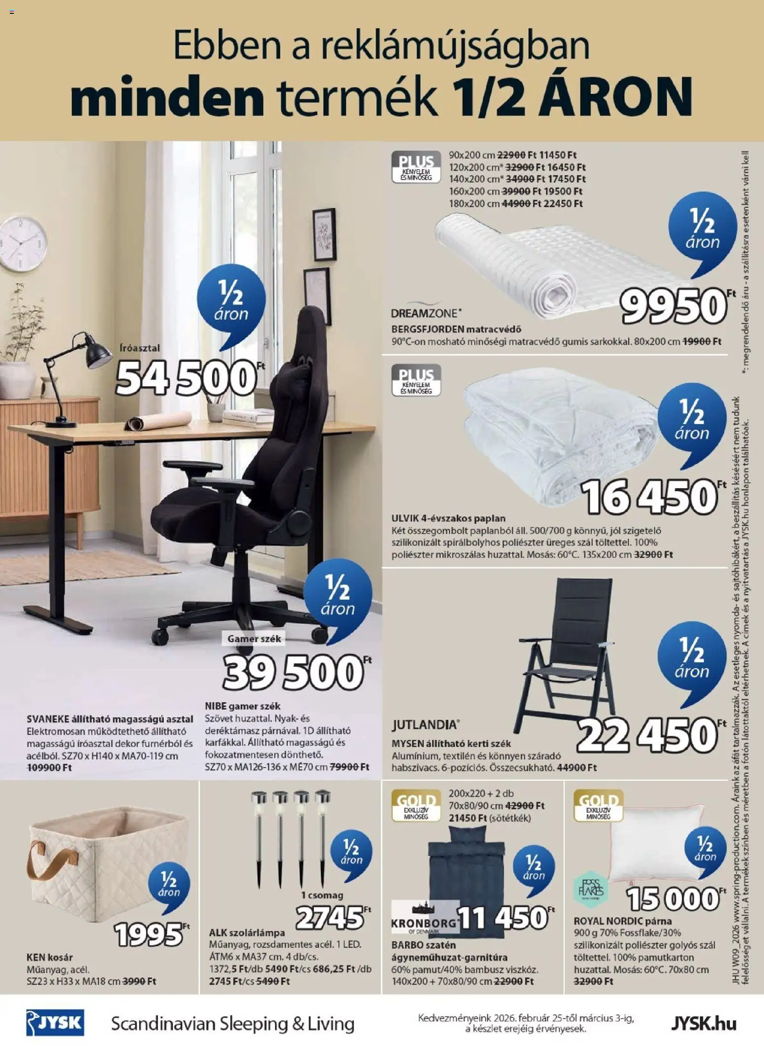 JYSK akciós ujság - amely érvényes a következő dátumtól: 25.02.2026 | Oldal: 12 | Termékek: Kerti szék, Asztal, Szolárlámpa, Íróasztal