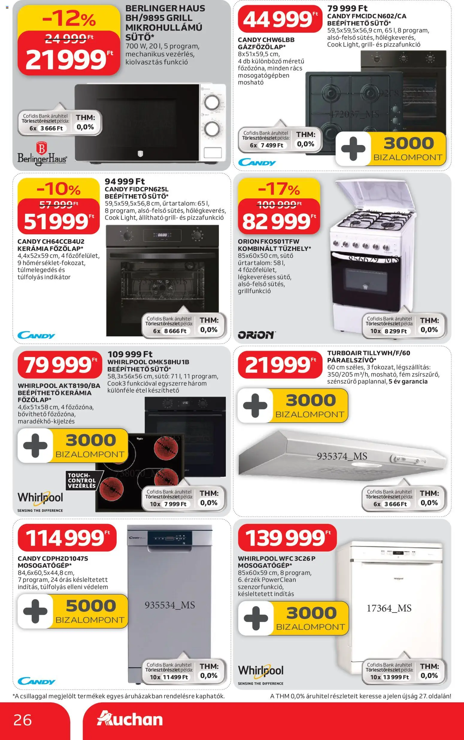 Auchan akciós ujság - amely érvényes a következő dátumtól: 19.02.2026 | Oldal: 26 | Termékek: Sütő, Grill