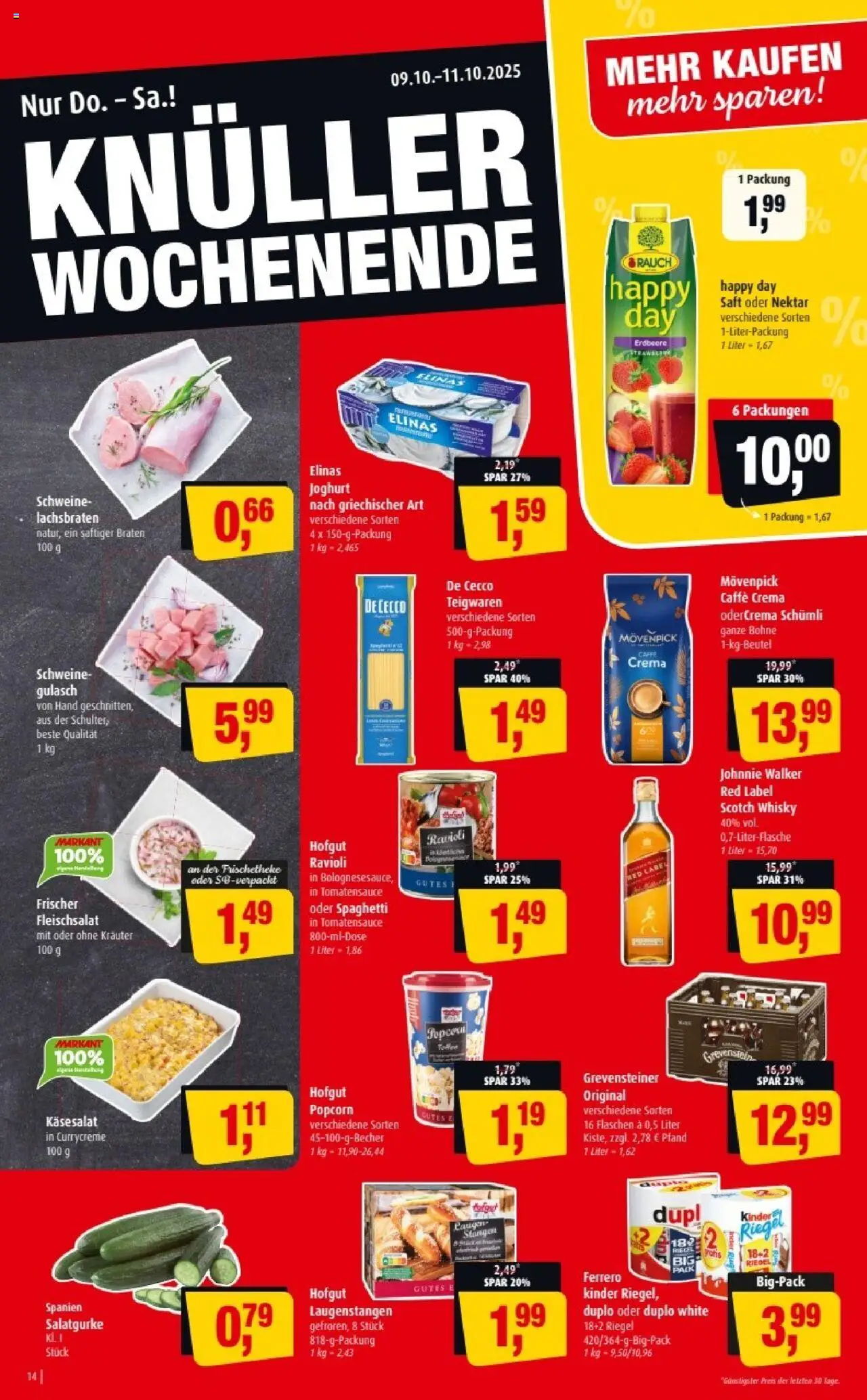 Markant Prospekt 	 – gültig ab 06.10.2025 | Seite: 14 | Produkte: Whisky, Joghurt, Saft, Johnnie walker