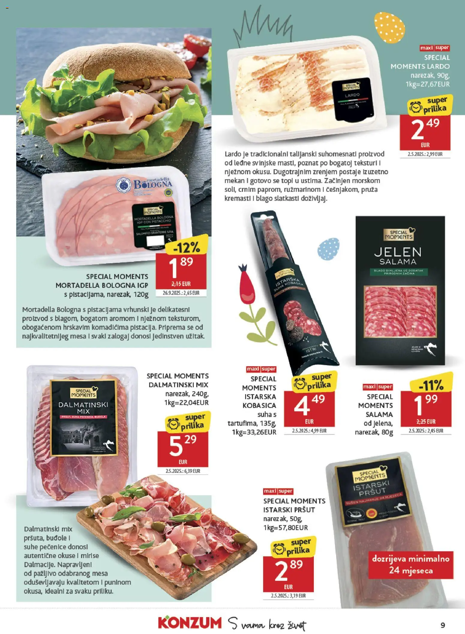 Konzum HR akciós ujság - amely érvényes a következő dátumtól: 11.03.2026 | Oldal: 9 | Termékek: Mortadella