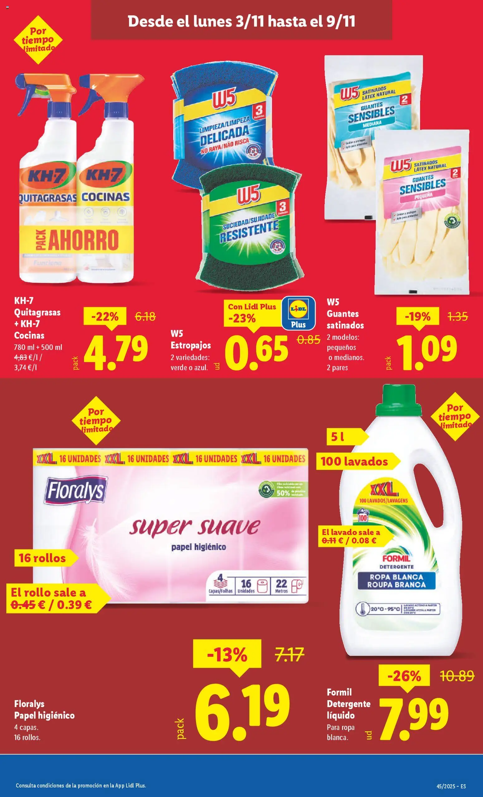 Lidl folleto │ válido desde el 03.11.2025 | Página: 7 | Productos: Detergente, Papel higienico, Guantes, Ropa