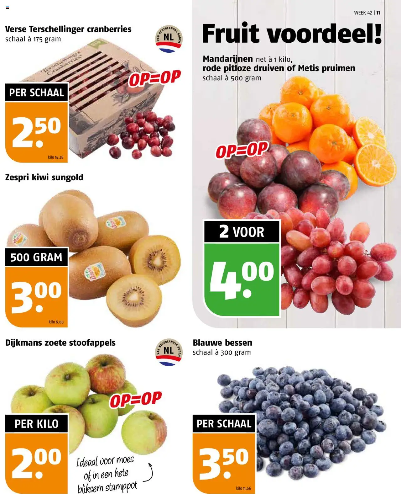 {H1} | Pagina: 11 | Producten: Kiwi, Mandarijnen, Fruit, Druiven
