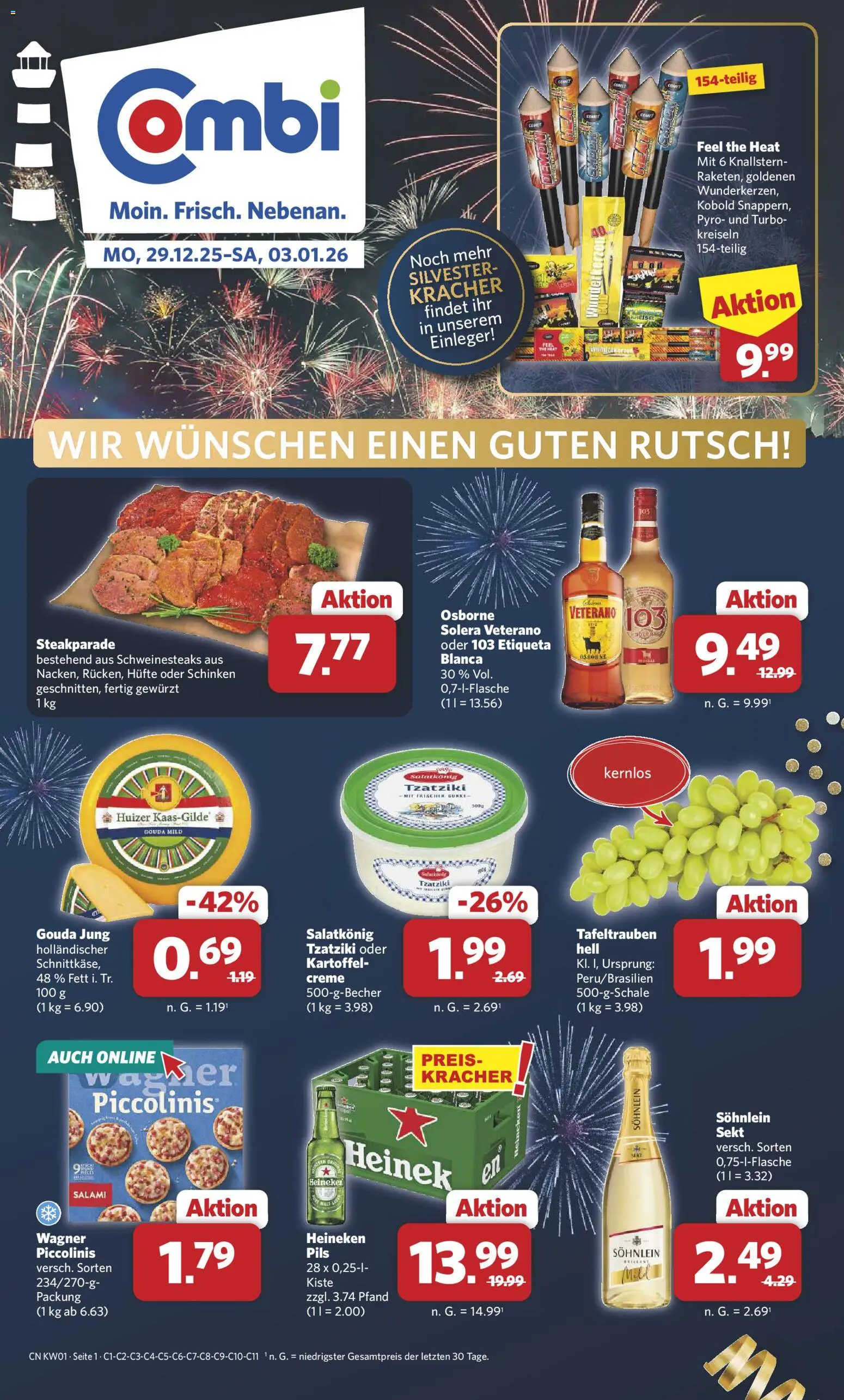 Combi Prospekt 	 – gültig ab 29.12.2025 | Seite: 1 | Produkte: Osborne, Sekt, Pils, Schinken