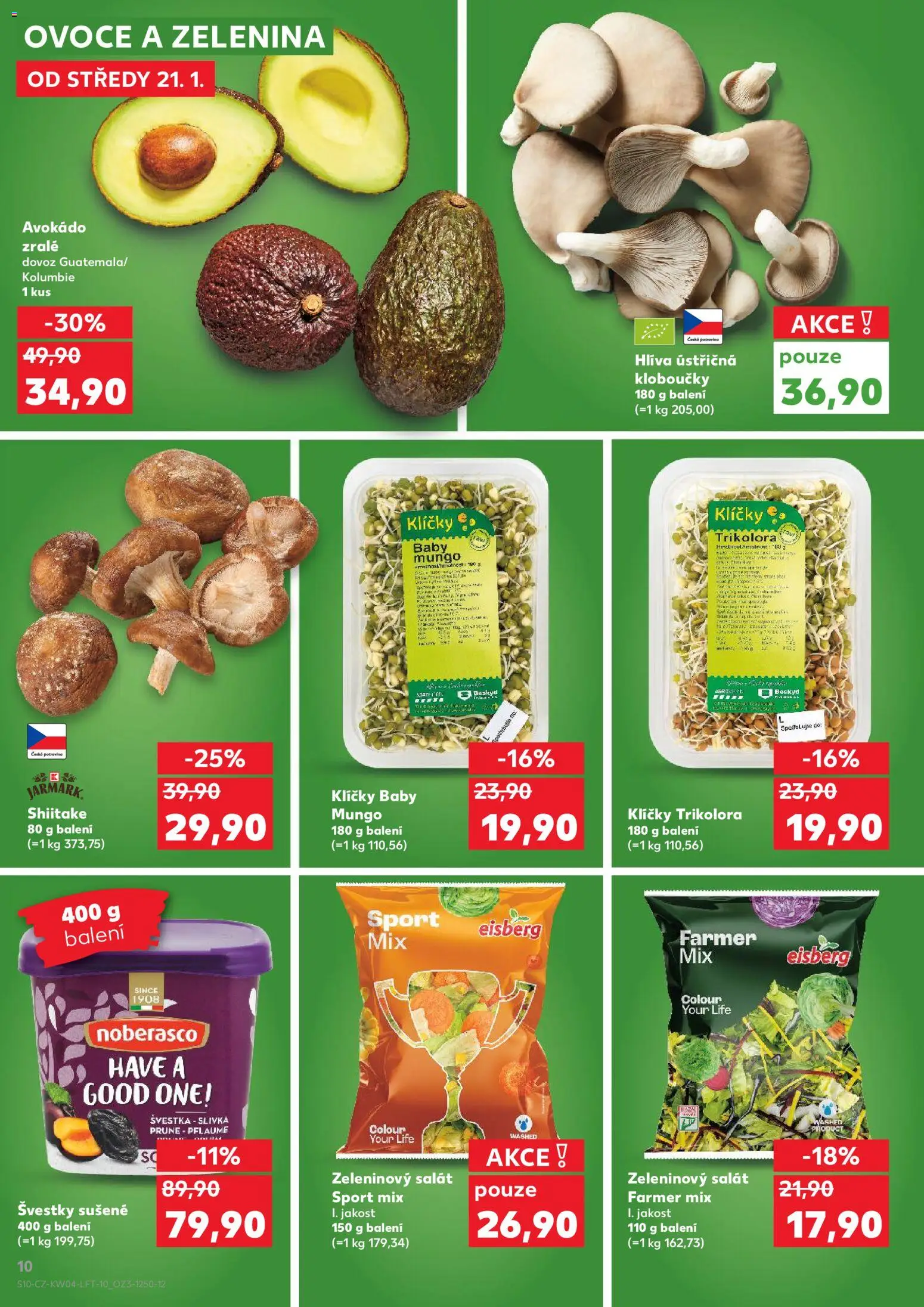 Kaufland leták - Chomutov od 21.01.2026 | Strana: 10 | Produkty: Ovoce, Hlíva ústřičná, Švestky, Avokádo