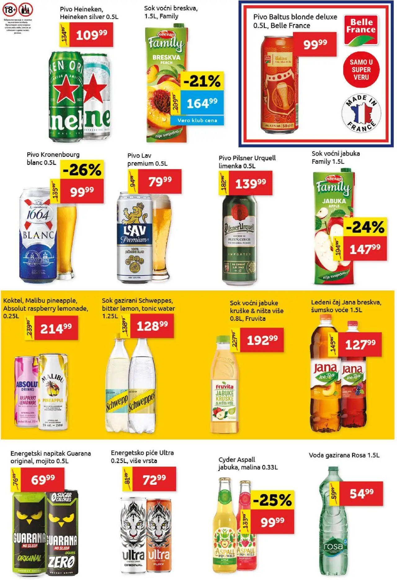 SuperVERO katalog - važi od 02.10.2025 | Strana: 19 | Proizvode: Heineken, Schweppes, Kruške, Fruvita