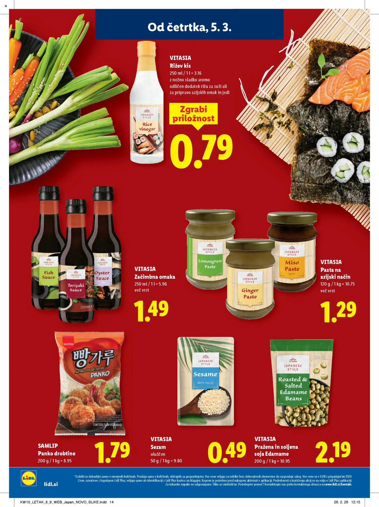 Novi Lidl katalog ponudbe – veljaven od 05.03.2026 | Stran: 20 | Izdelki: Kis, Suši, Omaka