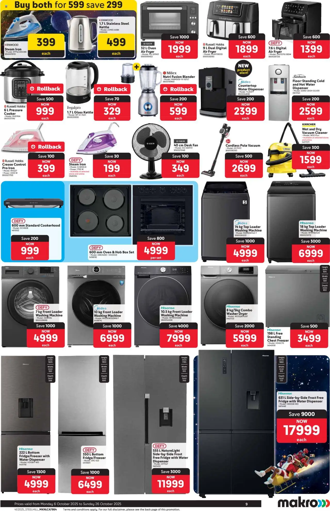 New Makro catalogue – valid from 06.10.2025 | Page: 9 | Products: Desk, Washing machine, Fryer, Cooker