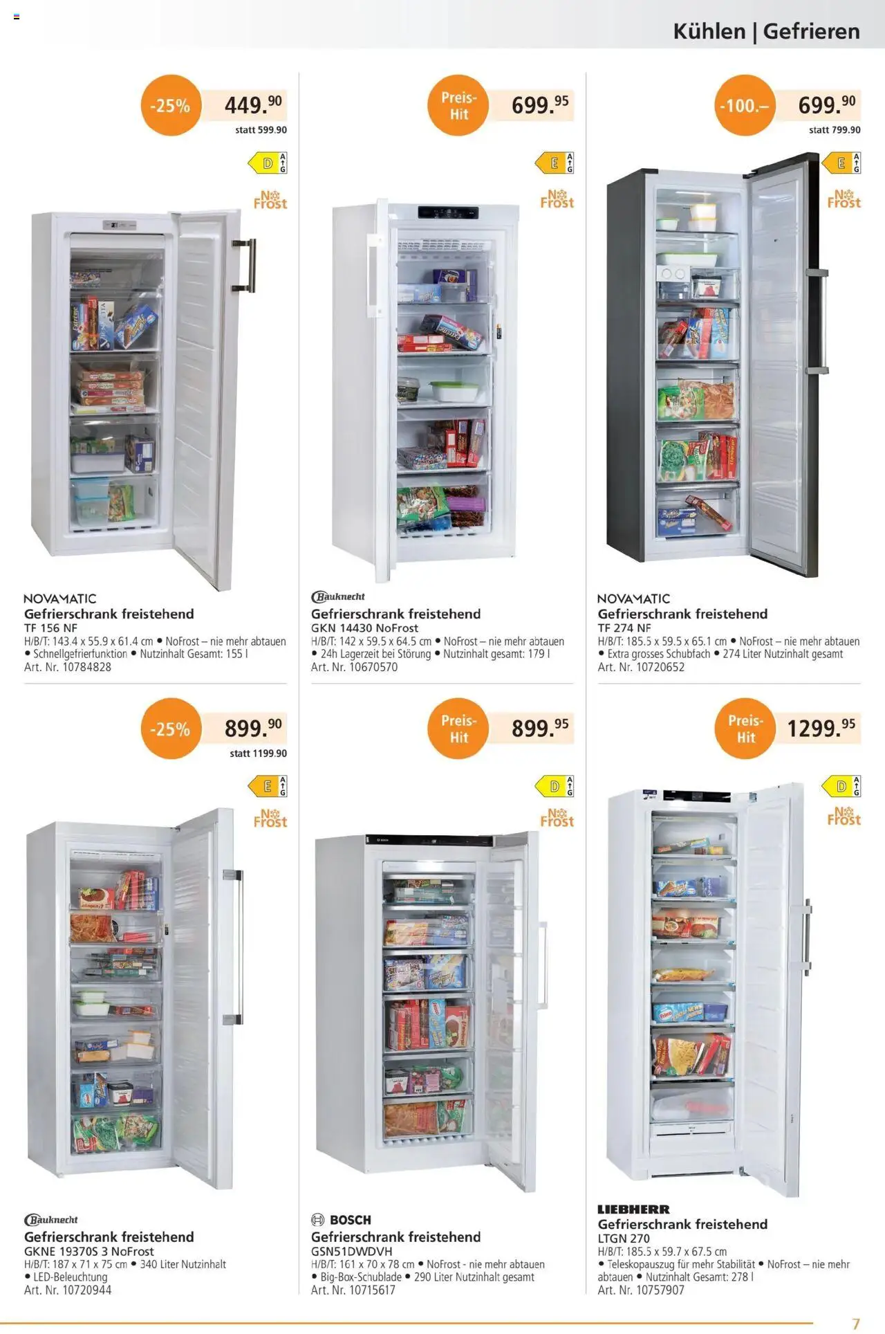 Fust Aktionen ab 26.05.2025 | Seite: 7 | Produkte: Gefrierschrank, Bosch, Liebherr