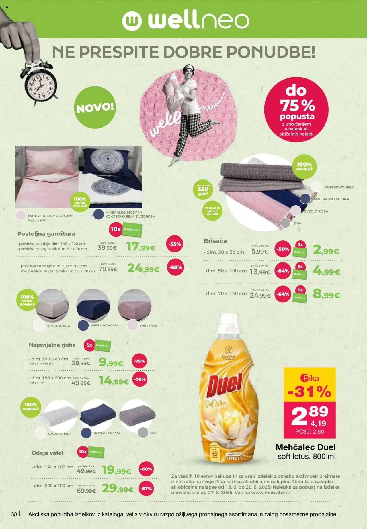 Mercator katalog │ velja od 07.08.2025 | Stran: 42 | Izdelki: Brisača, Vzglavnik, Prevleka, Rjuha
