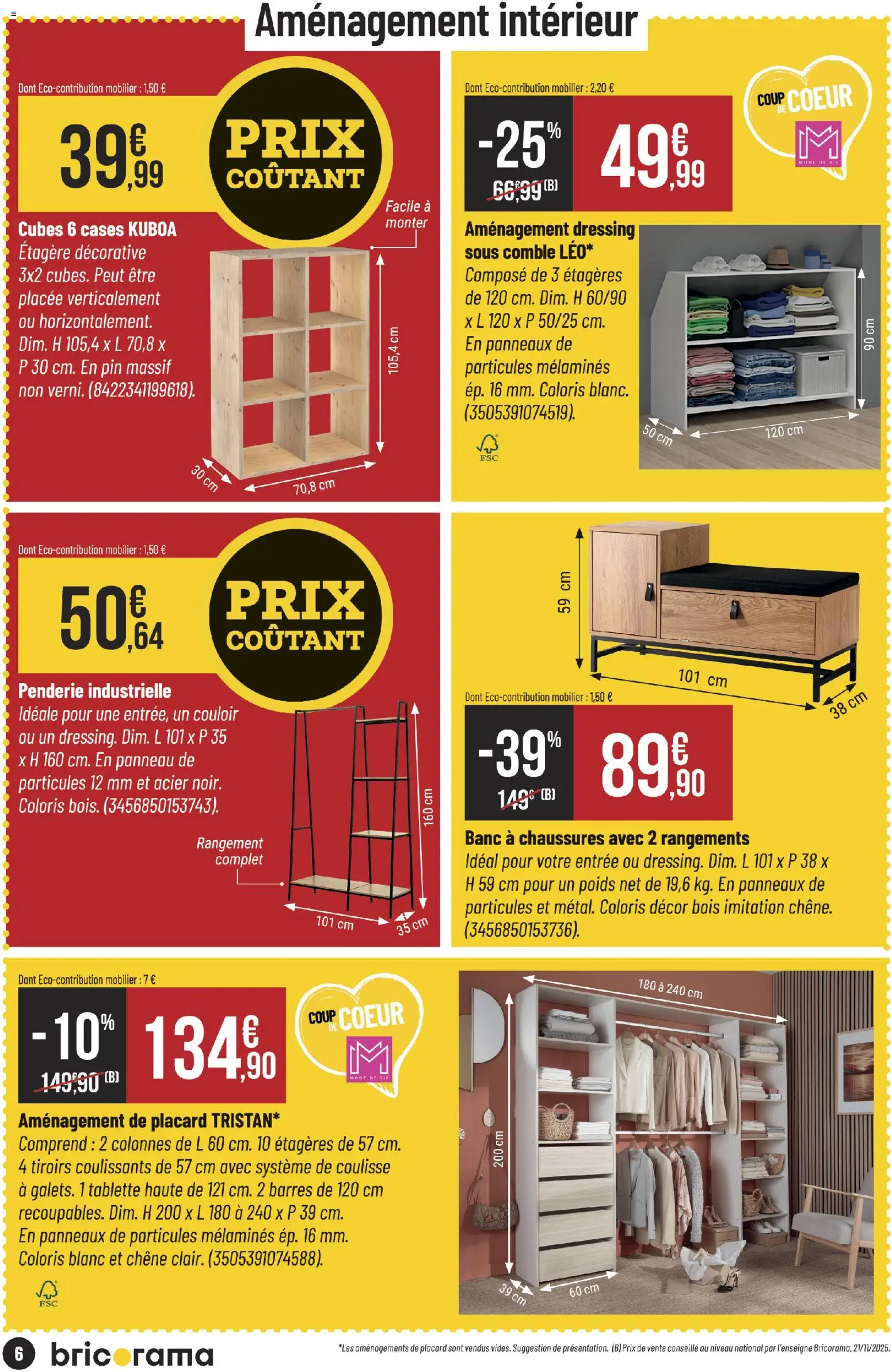 {H1} | Page: 6 | Produits: Tablette, Poids, Tiroirs, Dressing