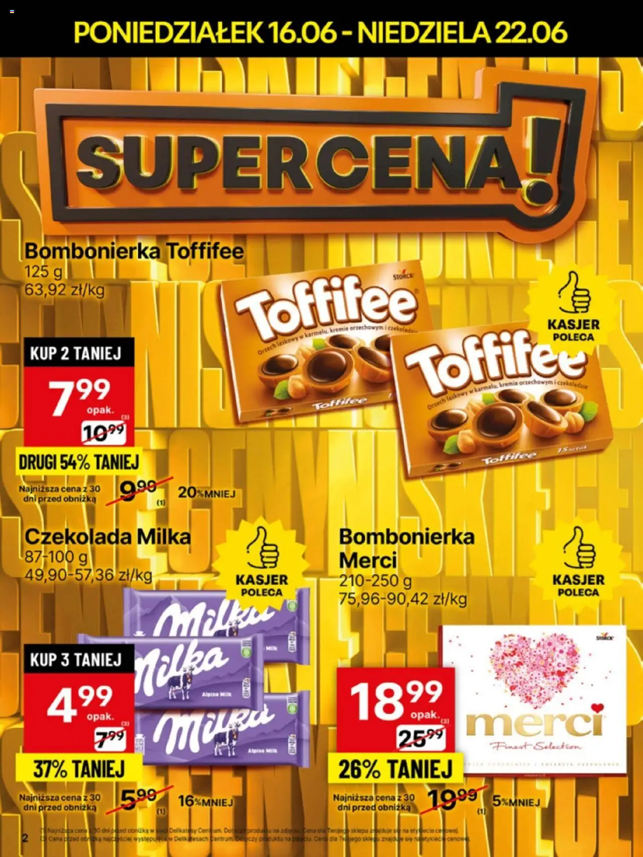 Delikatesy Centrum Gazetka - Sklepy Własne od 16.06.2025 | Strona: 2 | Produkty: Toffifee, Milka, Delikatesy, Czekolada